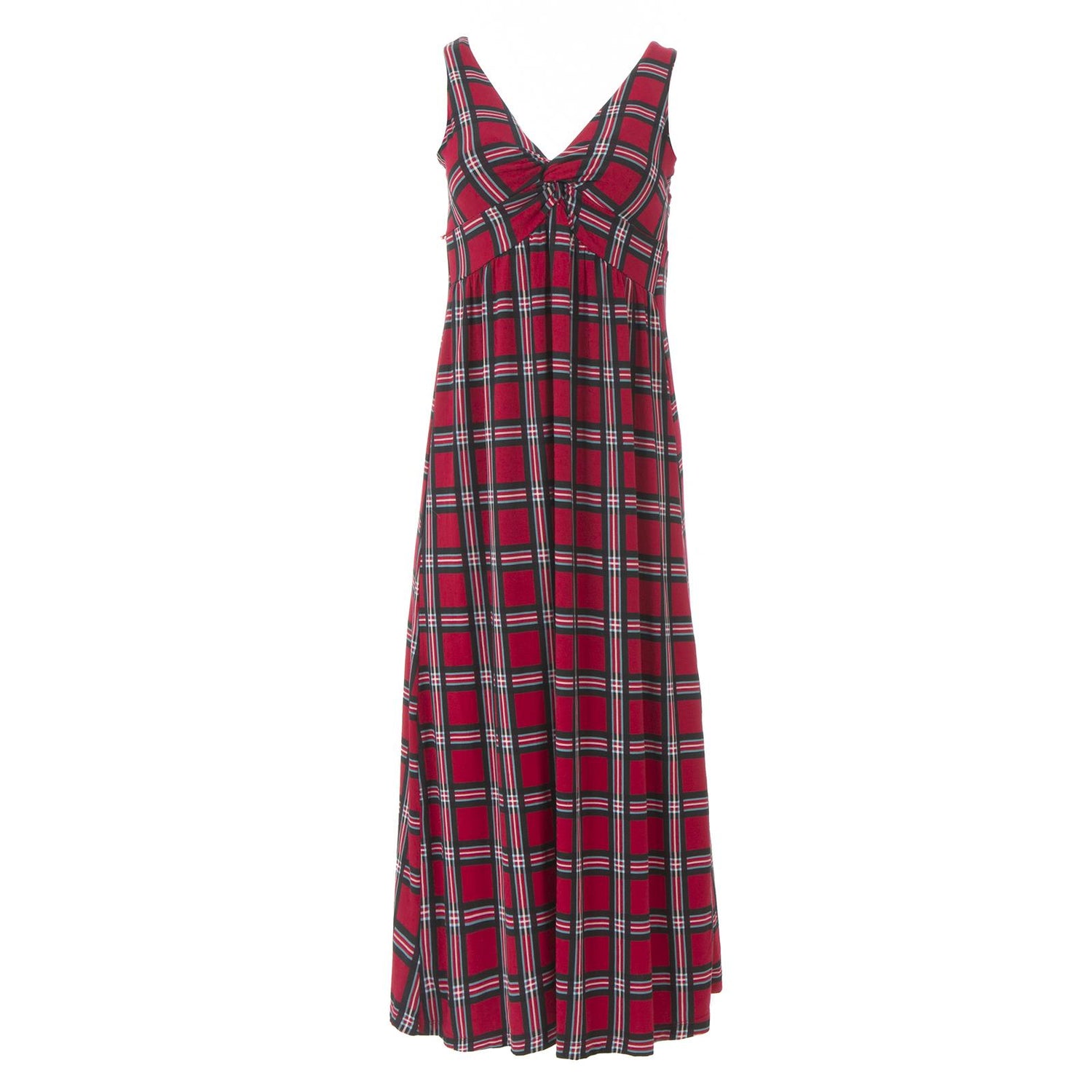 Print Simple Twist Nightgown in Midnight Christmas Plaid (358980)