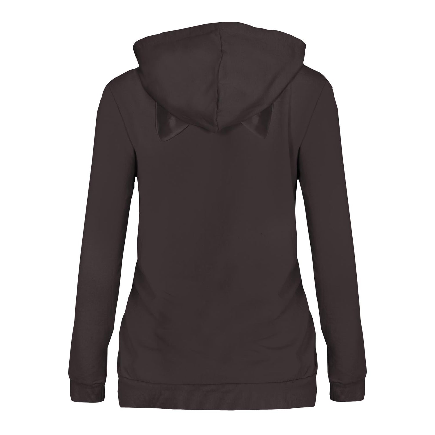 Women's Fleece Kangaroo Pullover with Cat Ears in Midnight