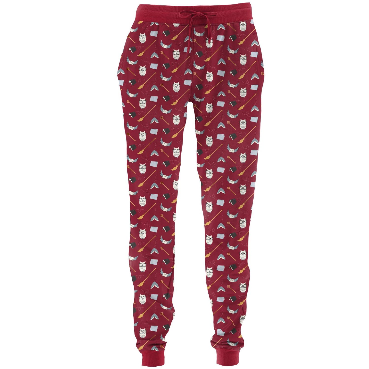 Men's Print Fleece Joggers in Crimson Magical World