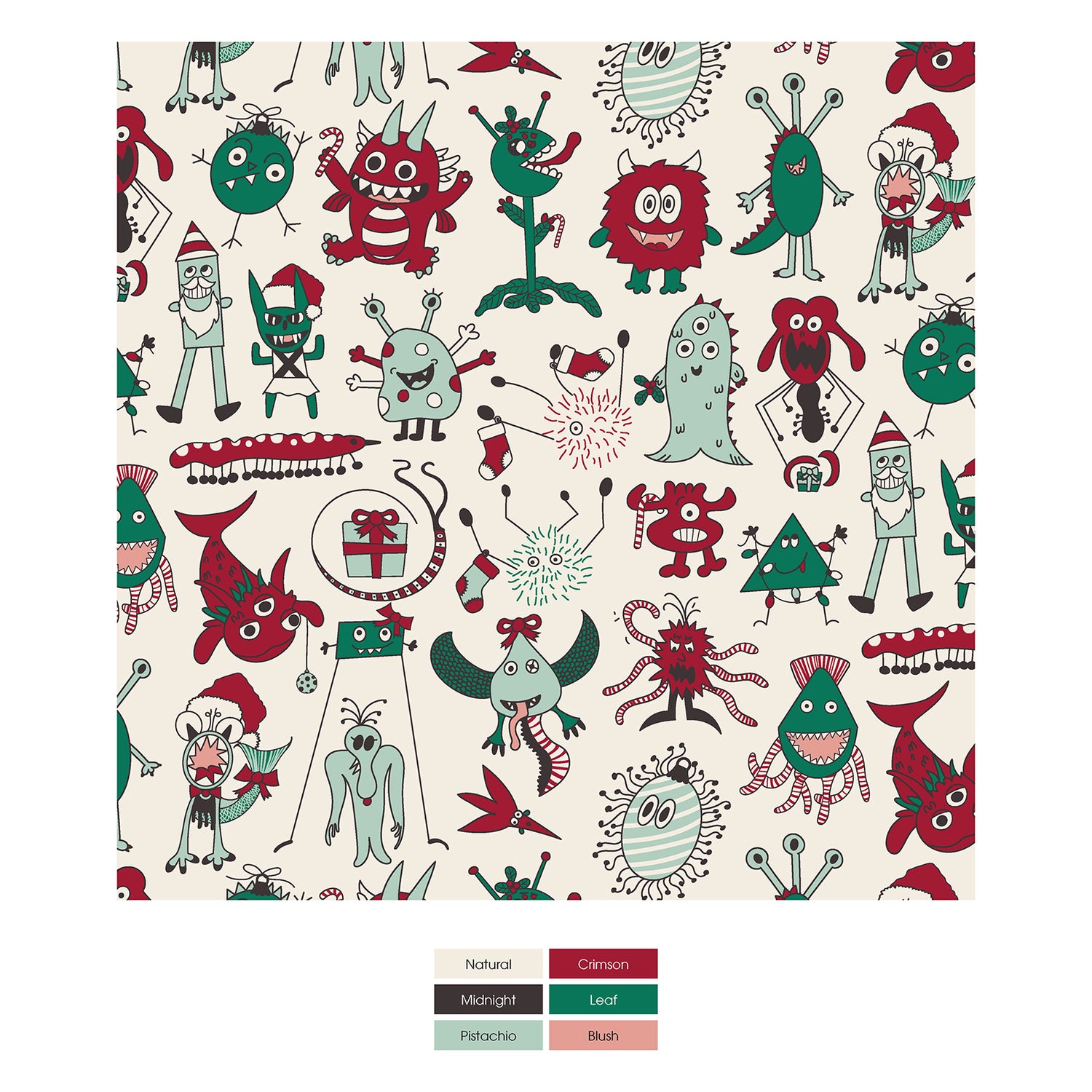 Men's Print Boxer Shorts in Merry Monsters