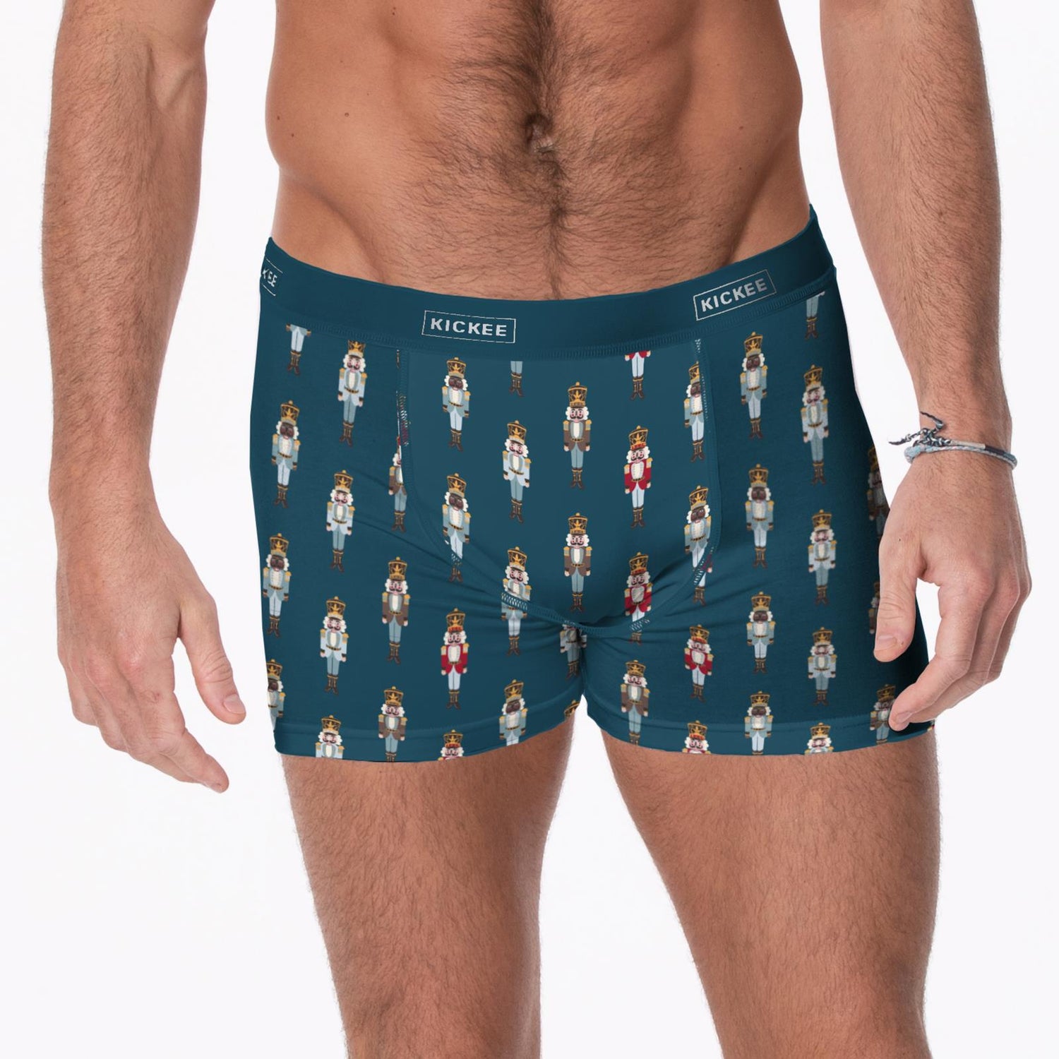 Men's Print Boxer Brief in Peacock Nutcrackers