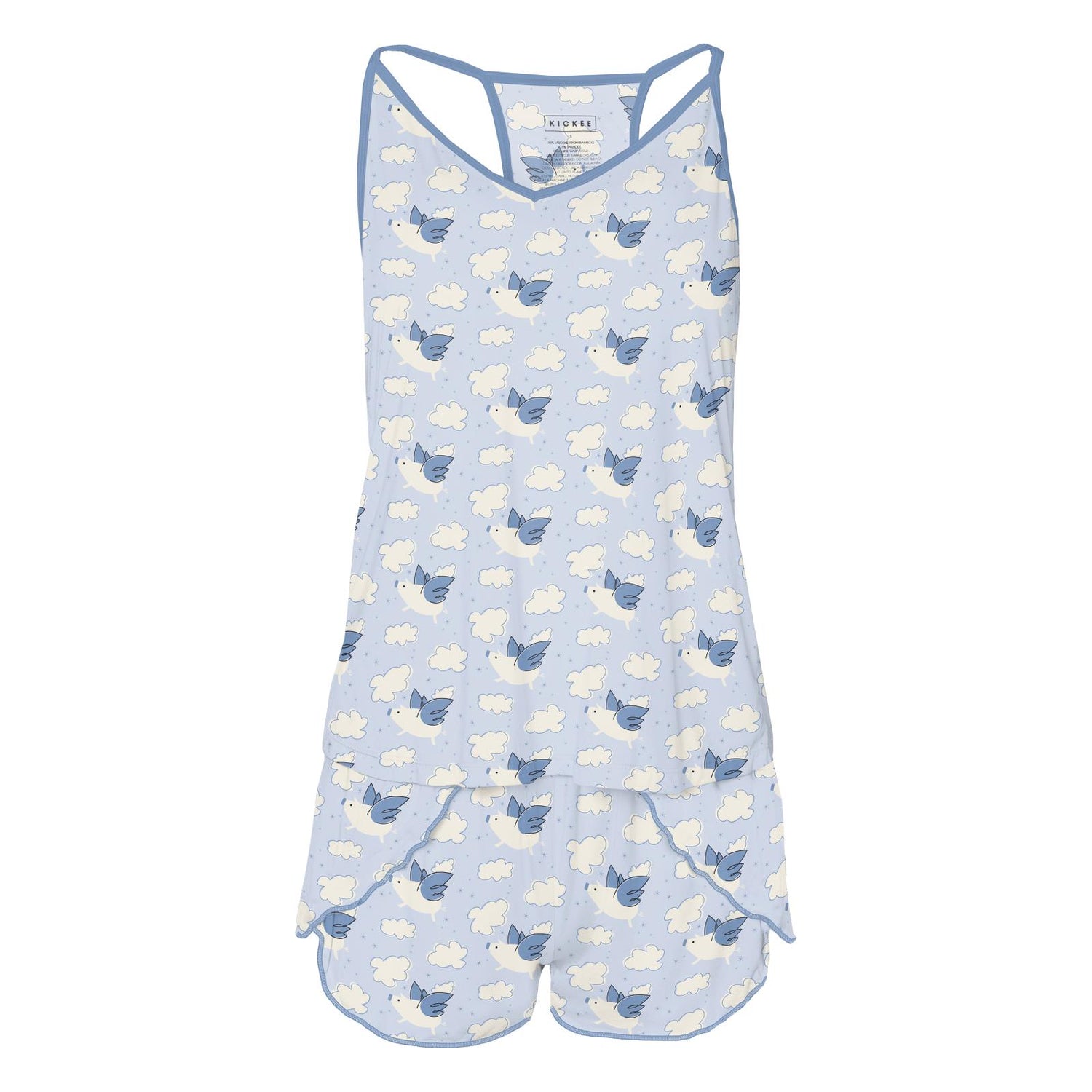 Women's Print Swing Tank & Tulip Shorts Set in Dew Flying Pigs