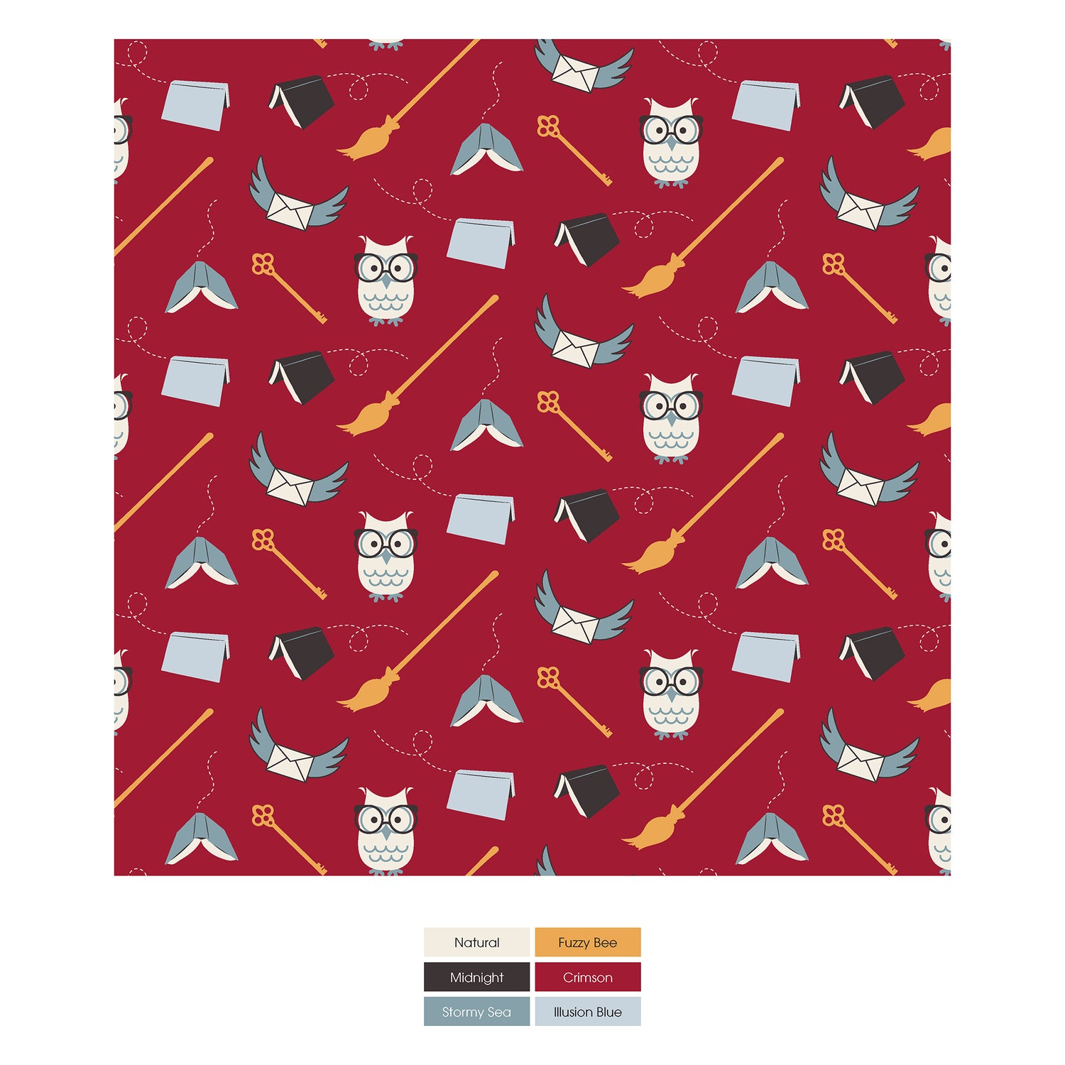 Print Sherpa-Lined Throw Blanket in Crimson Magical World