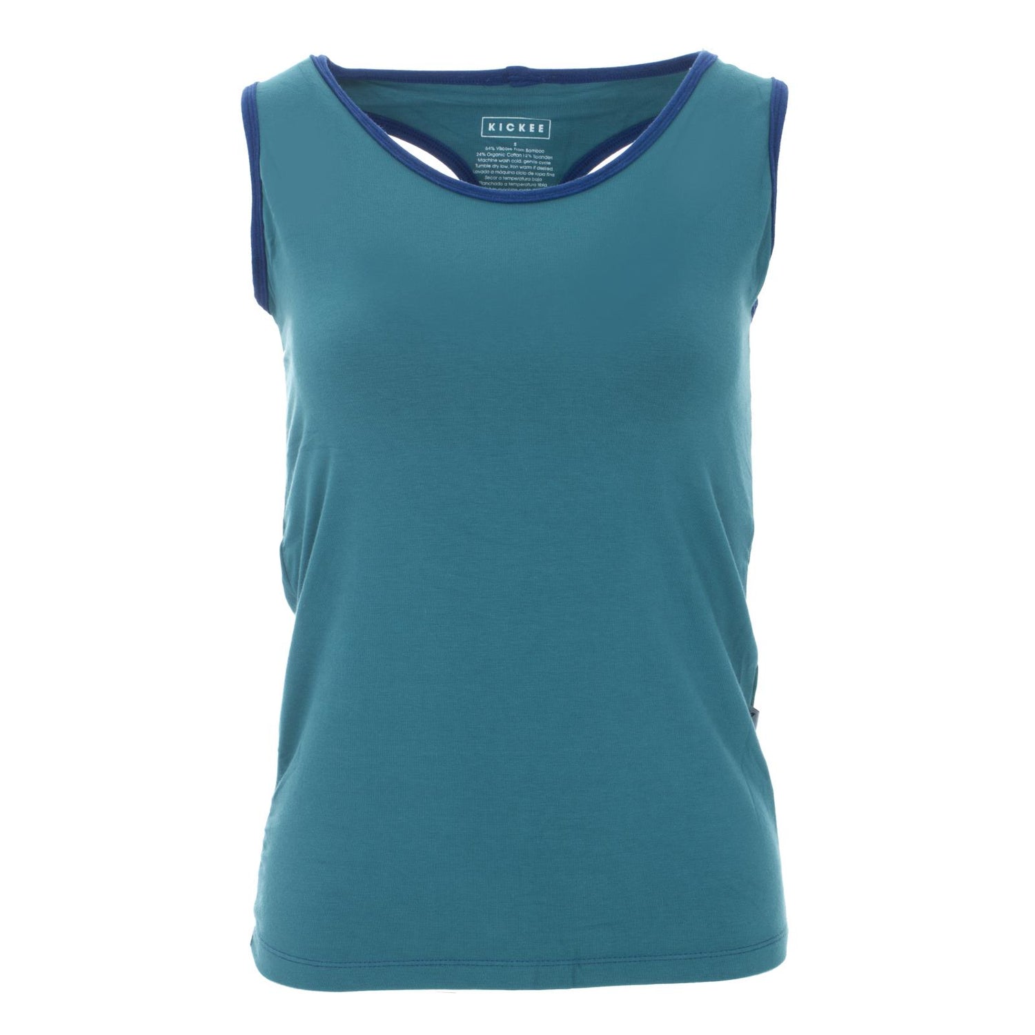 Women's Luxe Tank in Seagrass with Navy