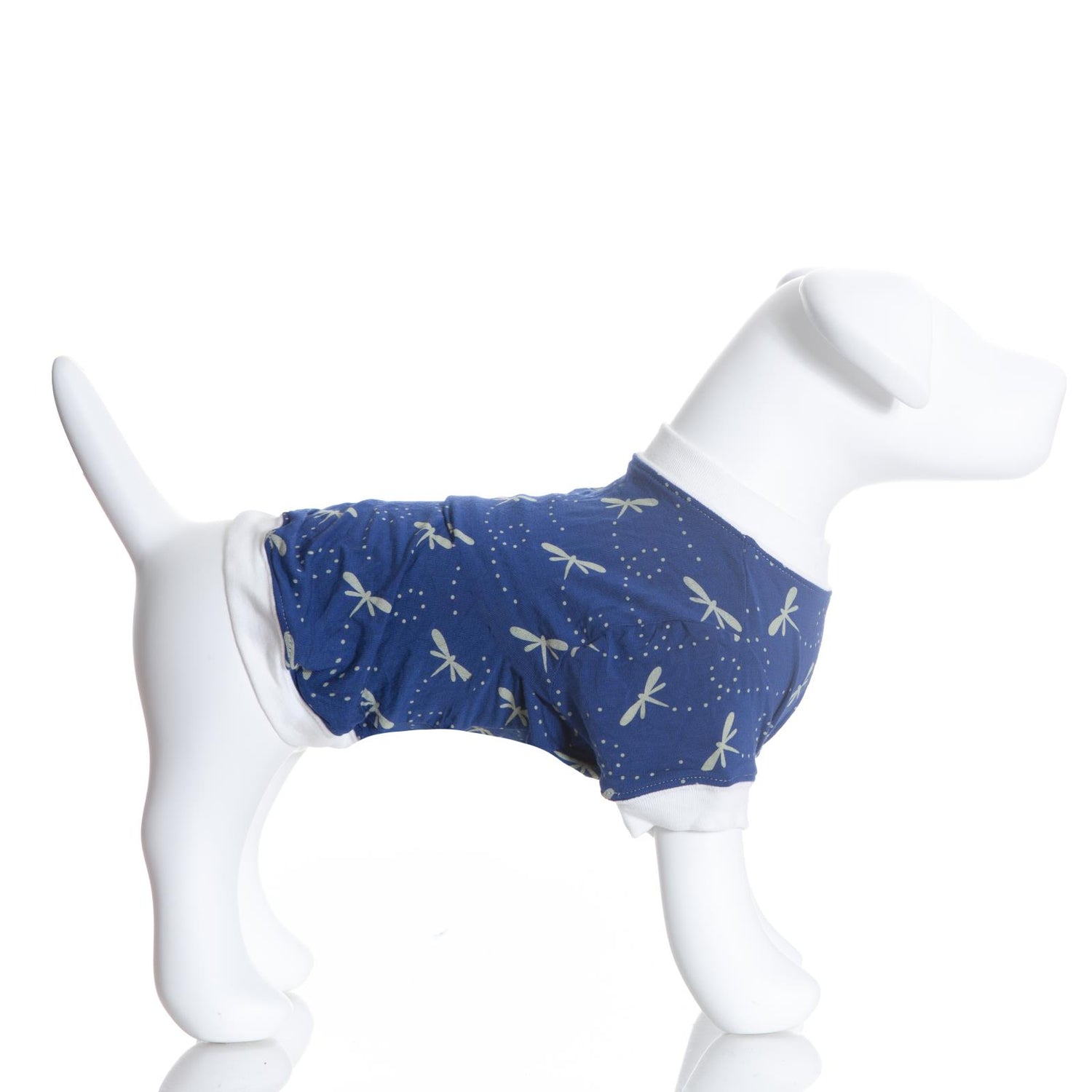 Print Dog Jammies in Navy Dragonfly