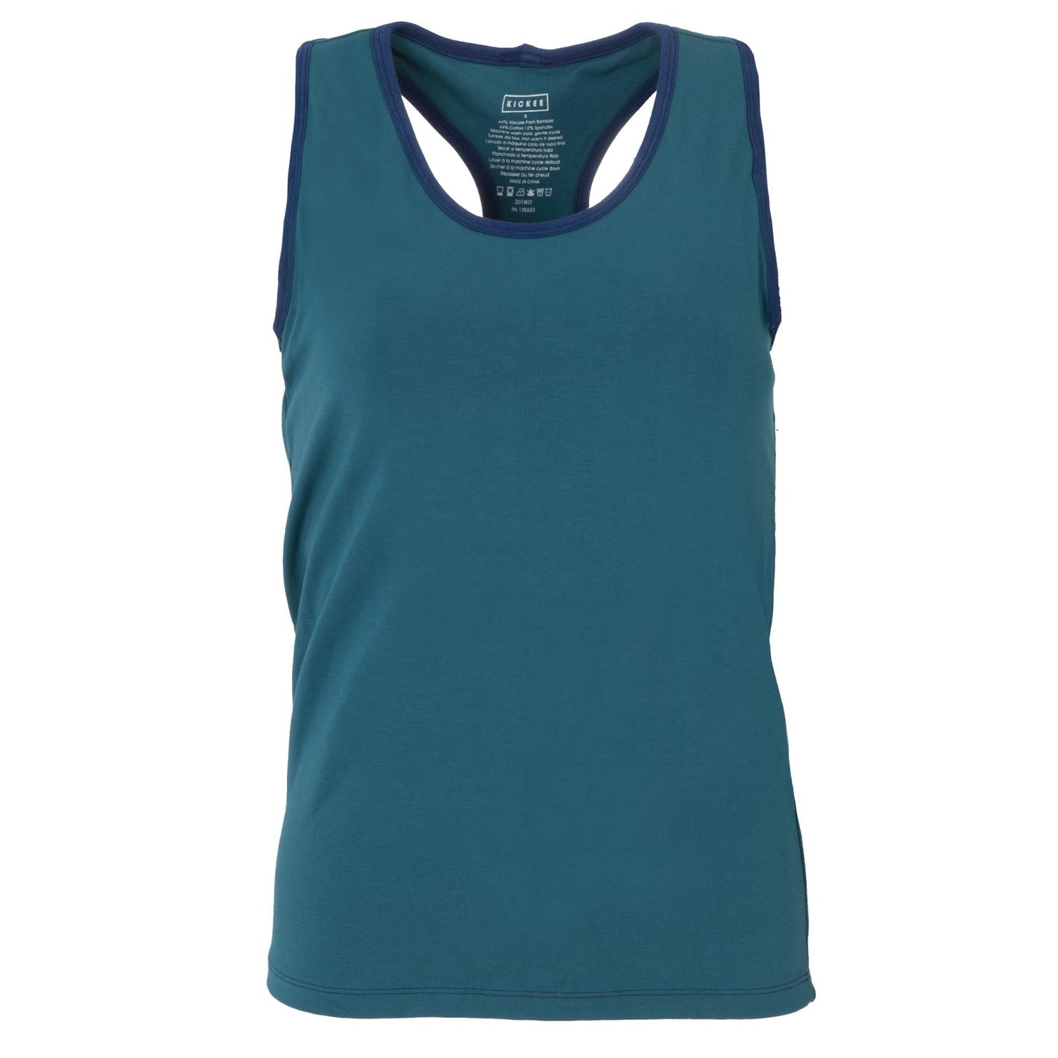 Women's Luxe Tank in Oasis with Navy