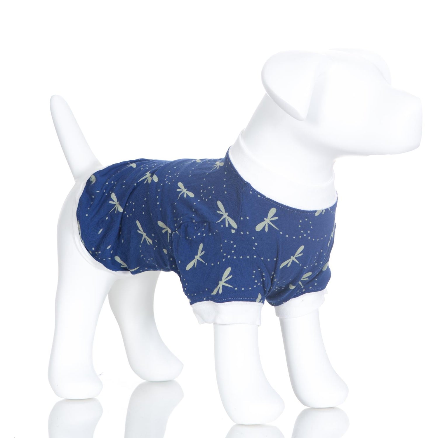 Print Dog Jammies in Navy Dragonfly