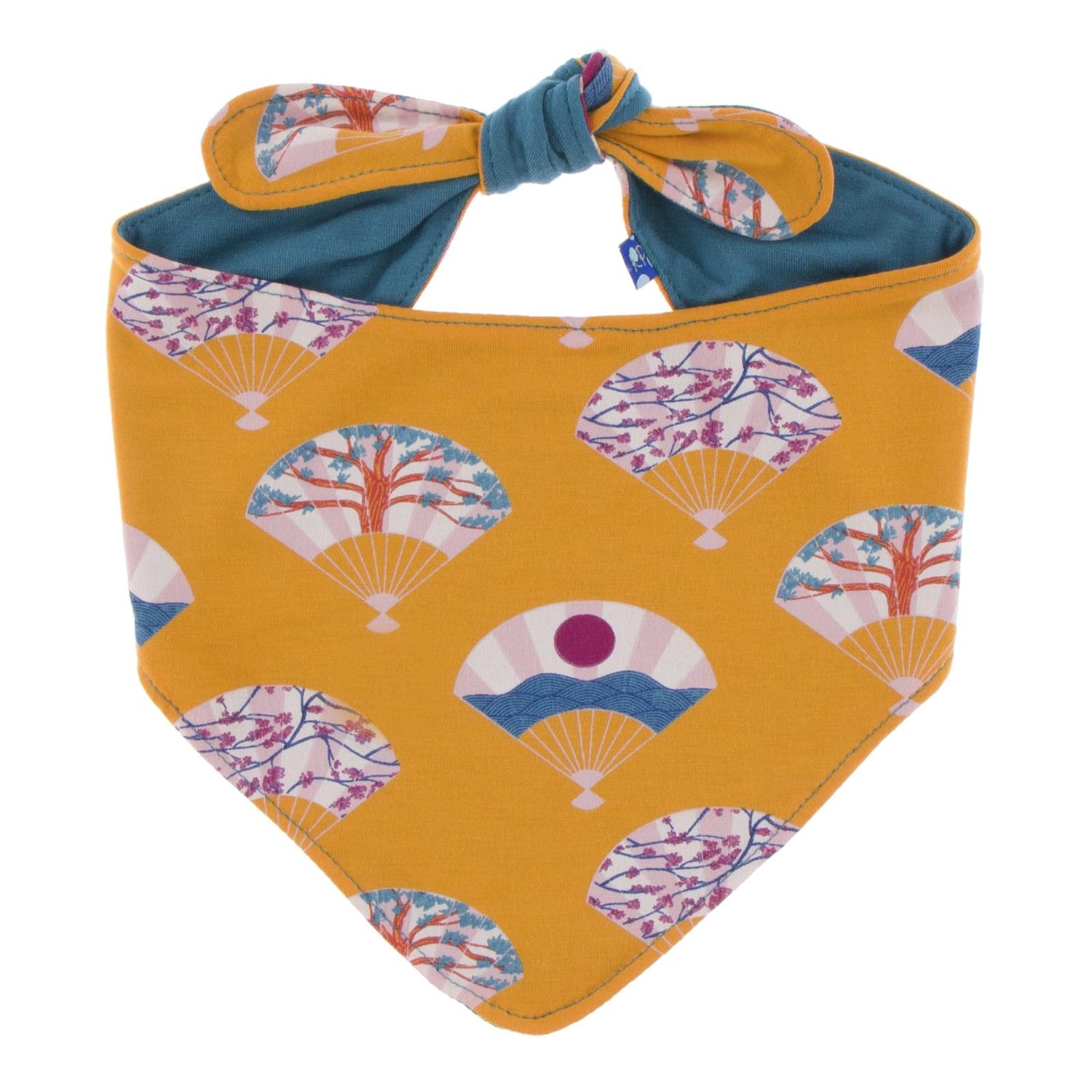 Print Dog Bandana in Apricot Fans