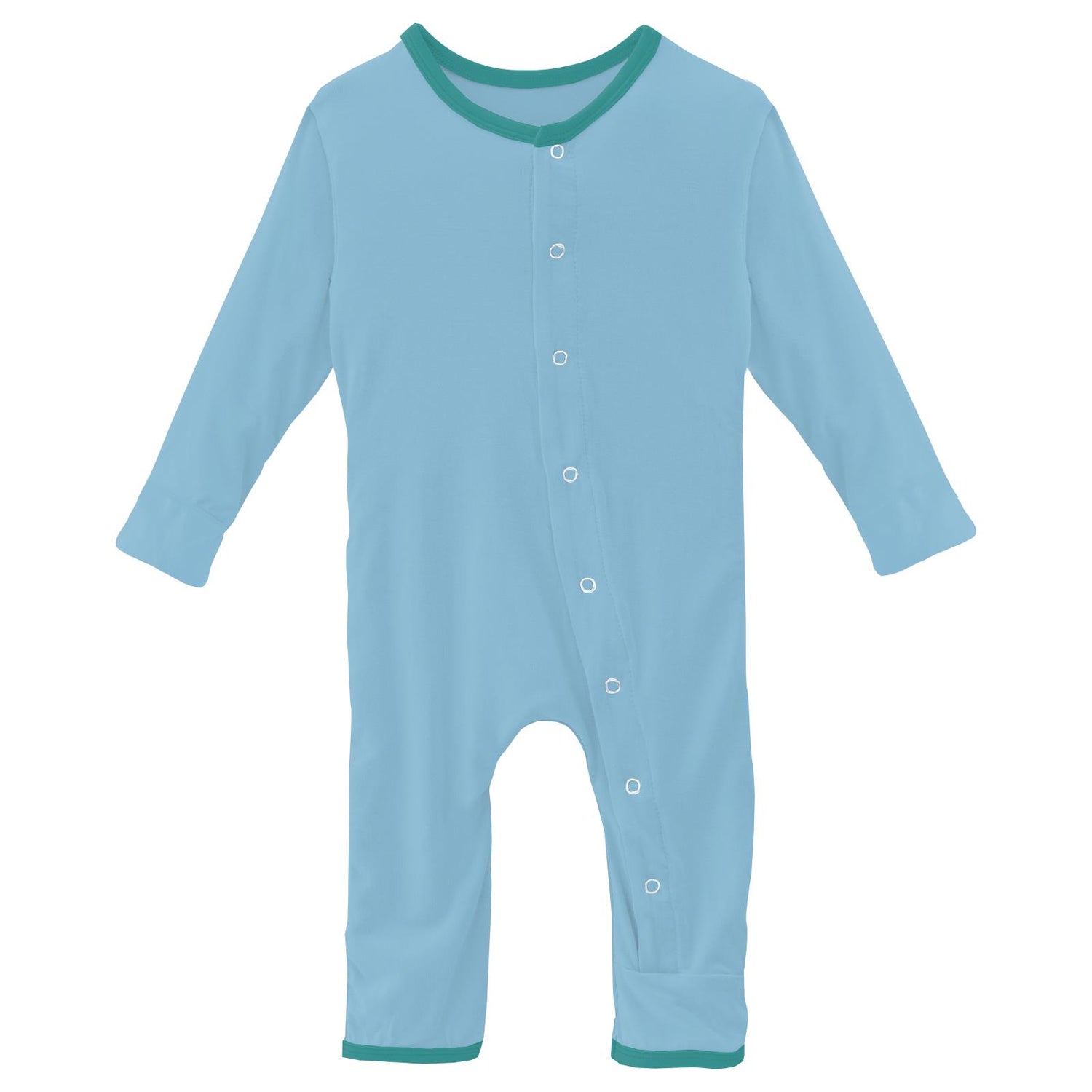 Applique Coverall with Snaps in Seaside Blue Frog (318450)