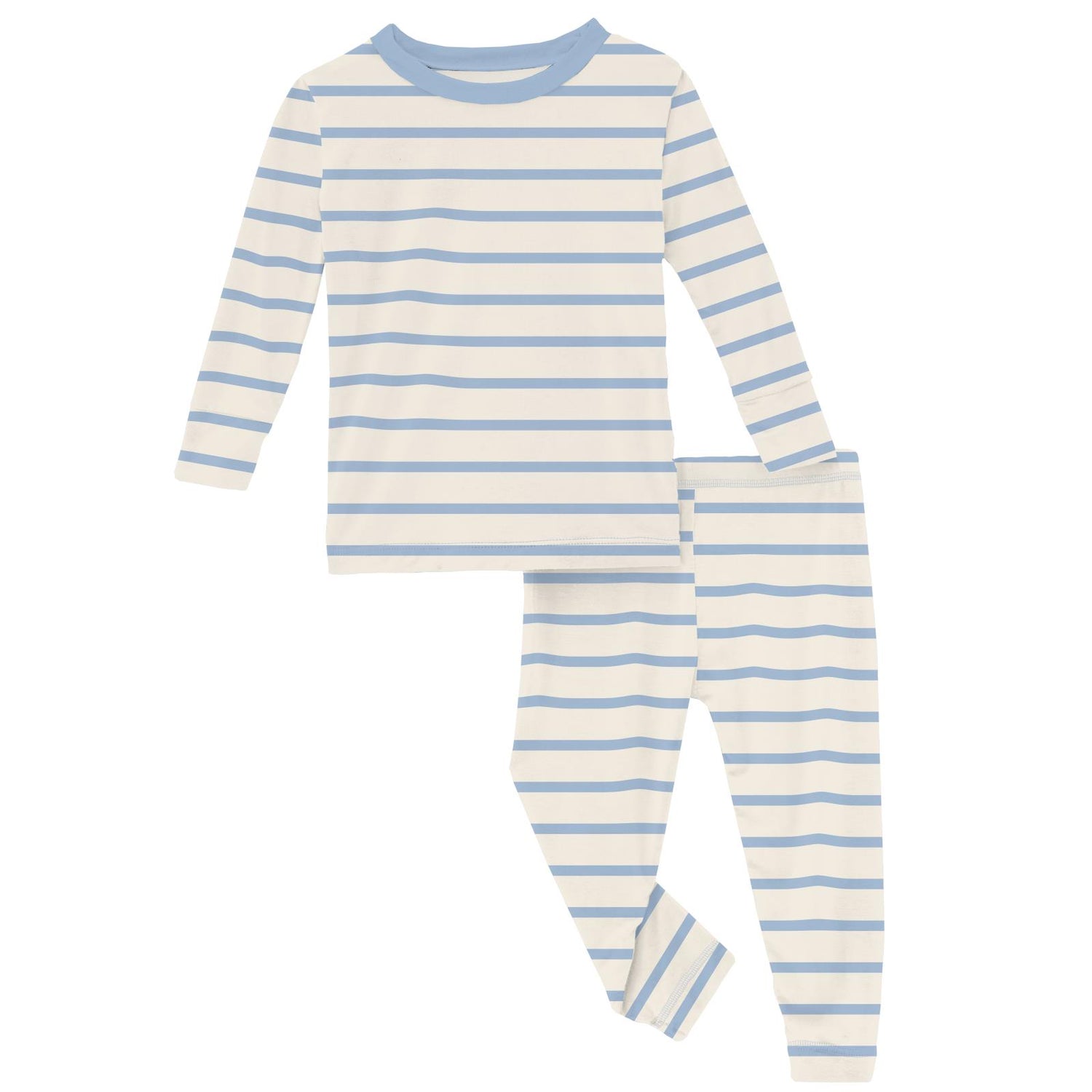 Print Long Sleeve Pajama Set in Pond Sweet Stripe