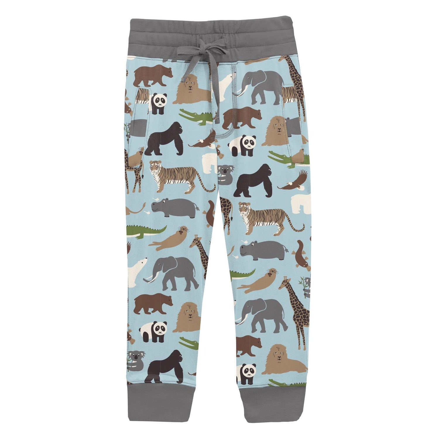 Print Lightweight Joggers in Spring Sky Zoo