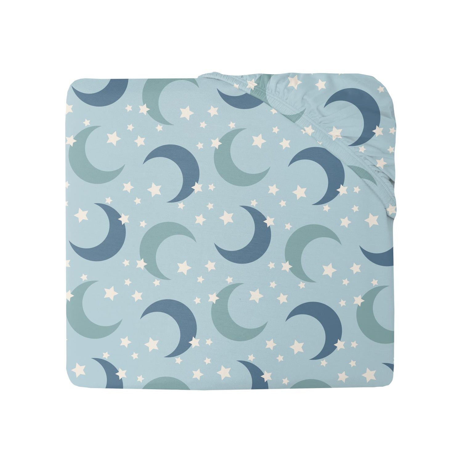 Print Grow-with-Me Twin to Full Fitted Sheet in Spring Sky Moon and Stars