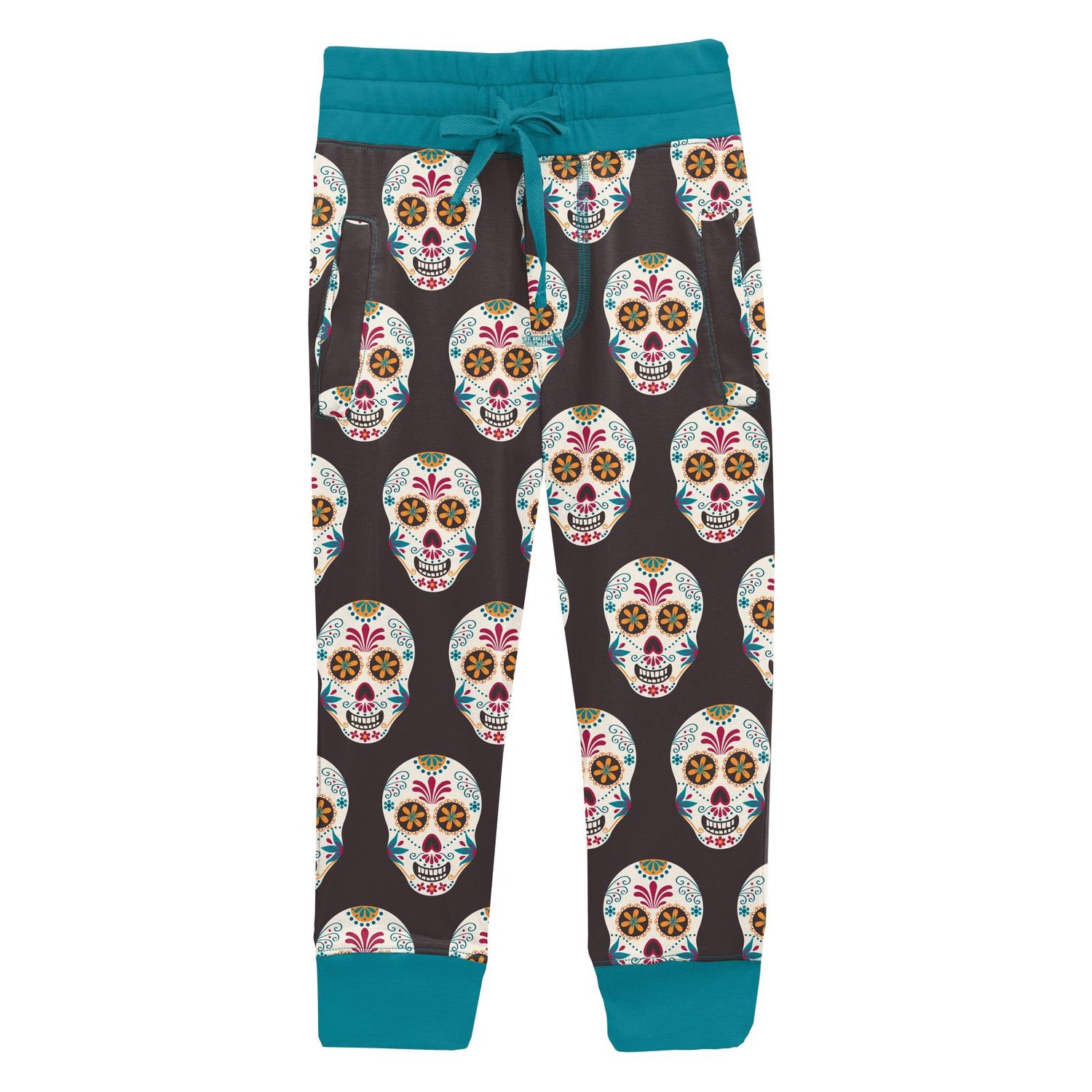 Print Lightweight Joggers in Midnight Dia de los Muertos