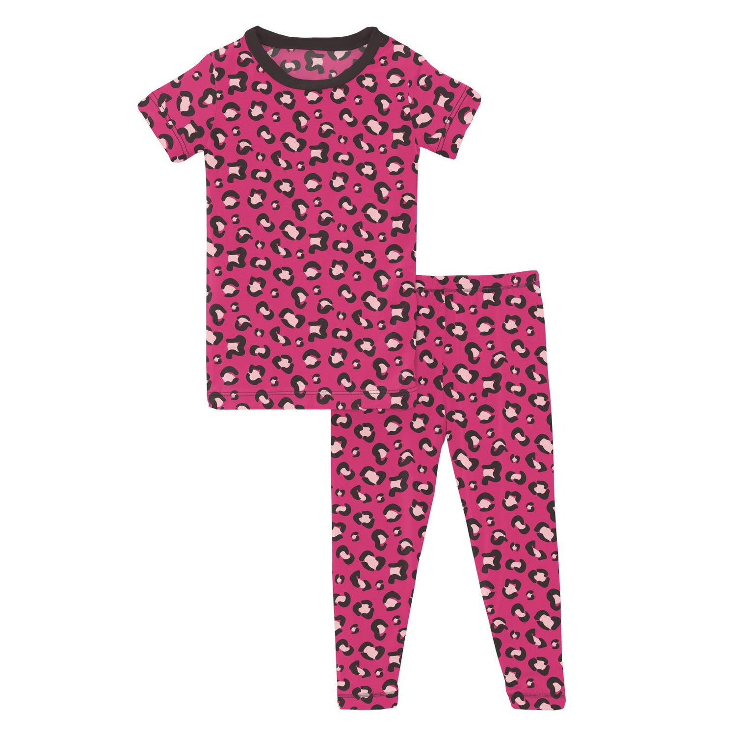 Print Short Sleeve Pajama Set in Calypso Cheetah Print