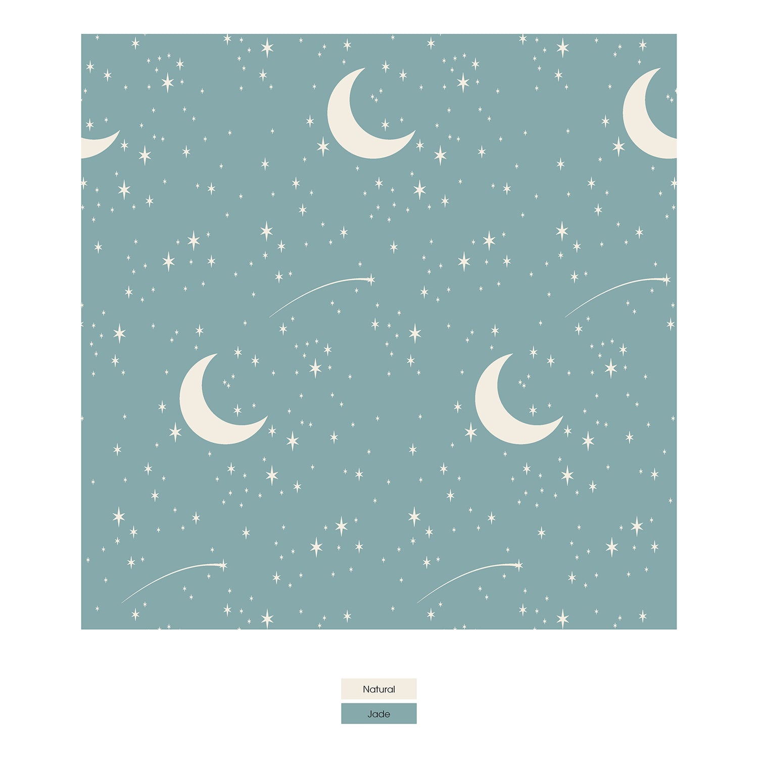 Print Knotted Layette Gown & Hat Set in Jade Starry Sky & Moon