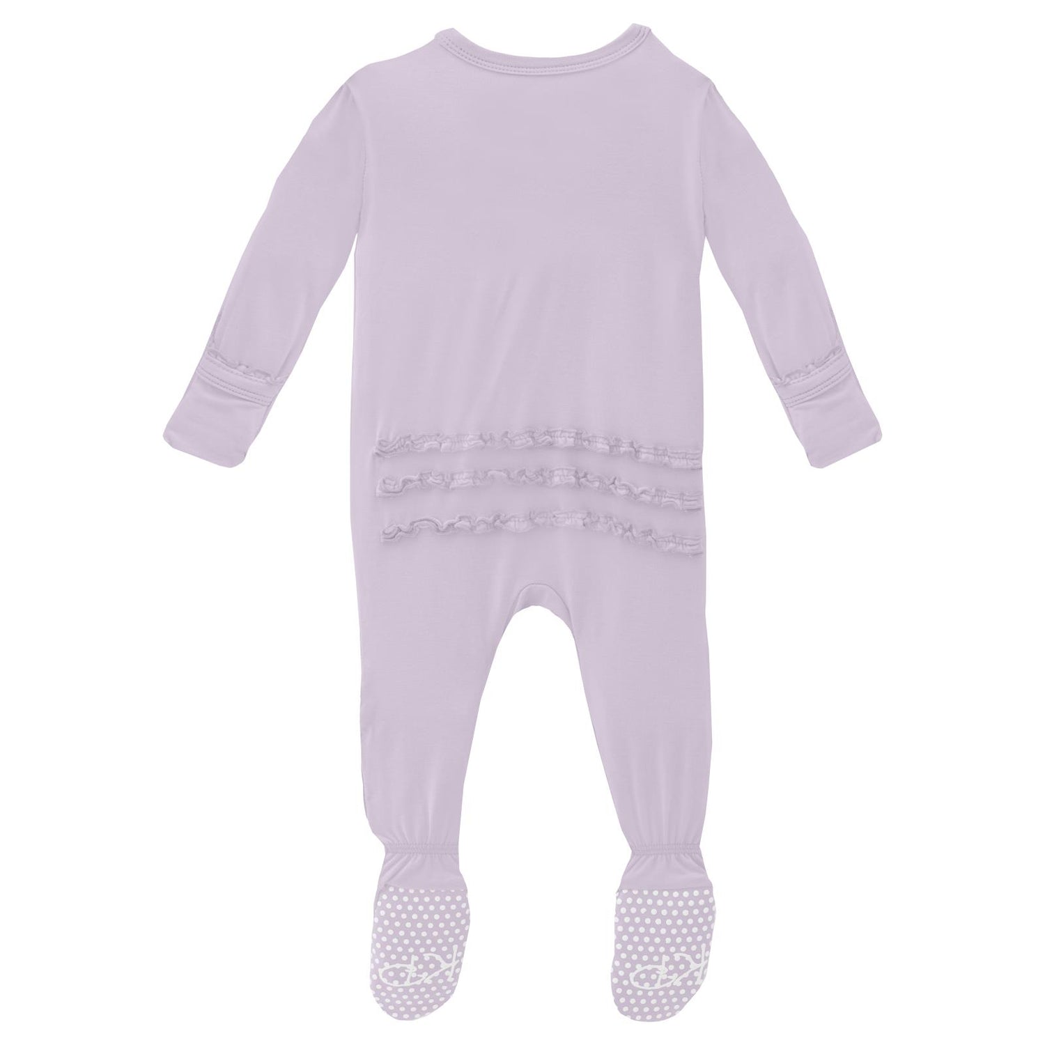 Muffin Ruffle Footie with 2 Way Zipper in Thistle (337110)