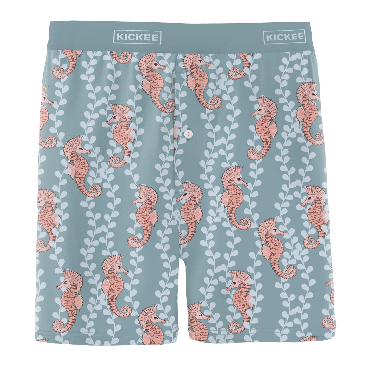 Men's Print Boxer Shorts in Stormy Sea Seahorses