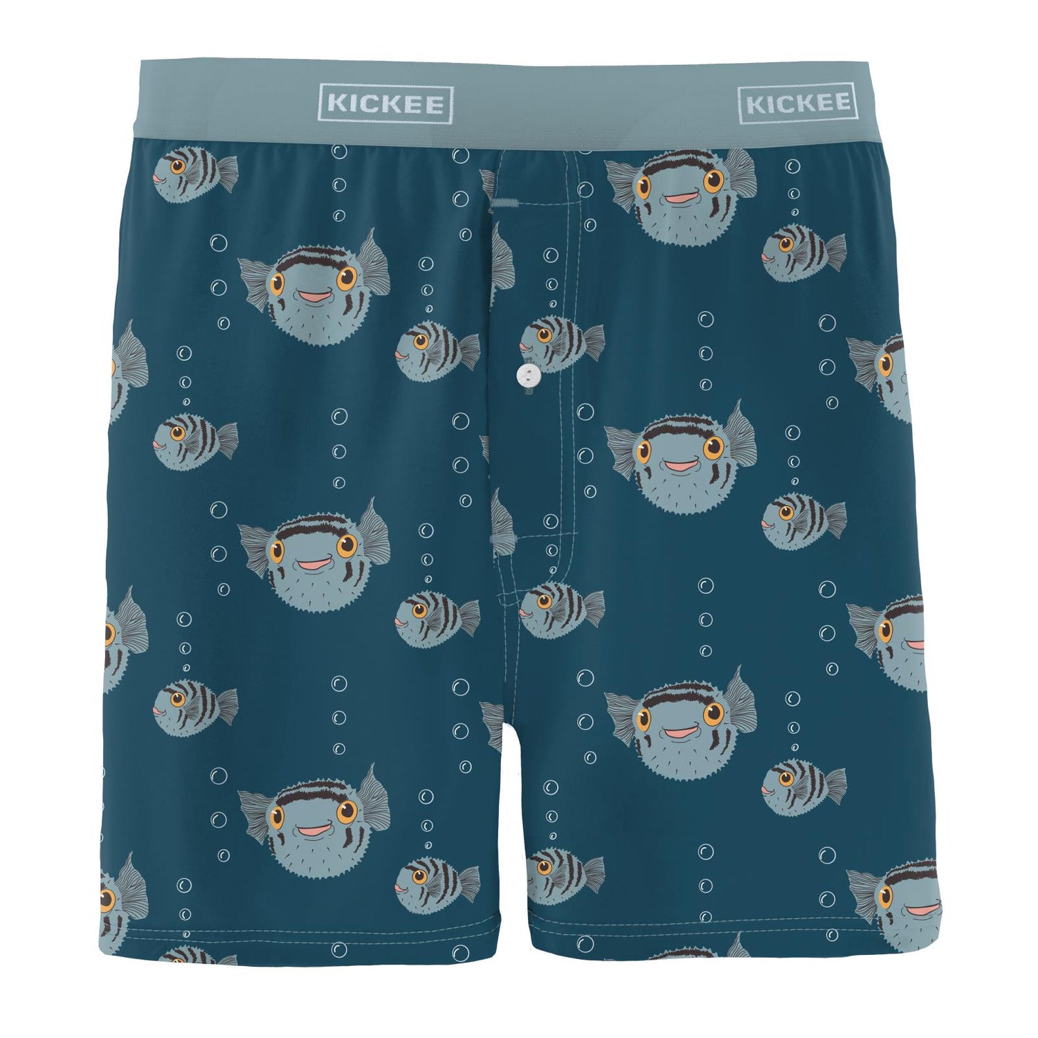 Men's Print Boxer Shorts in Peacock Puffer Family