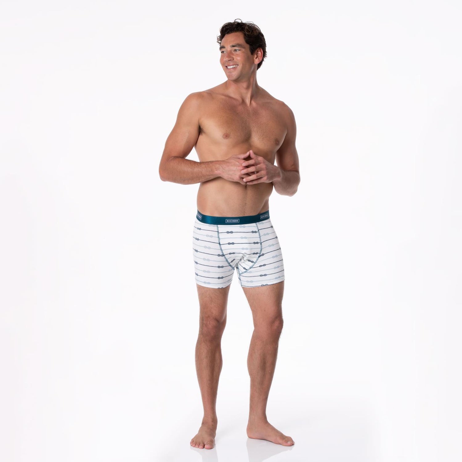 Men's Print Boxer Brief in Natural Boat Rope