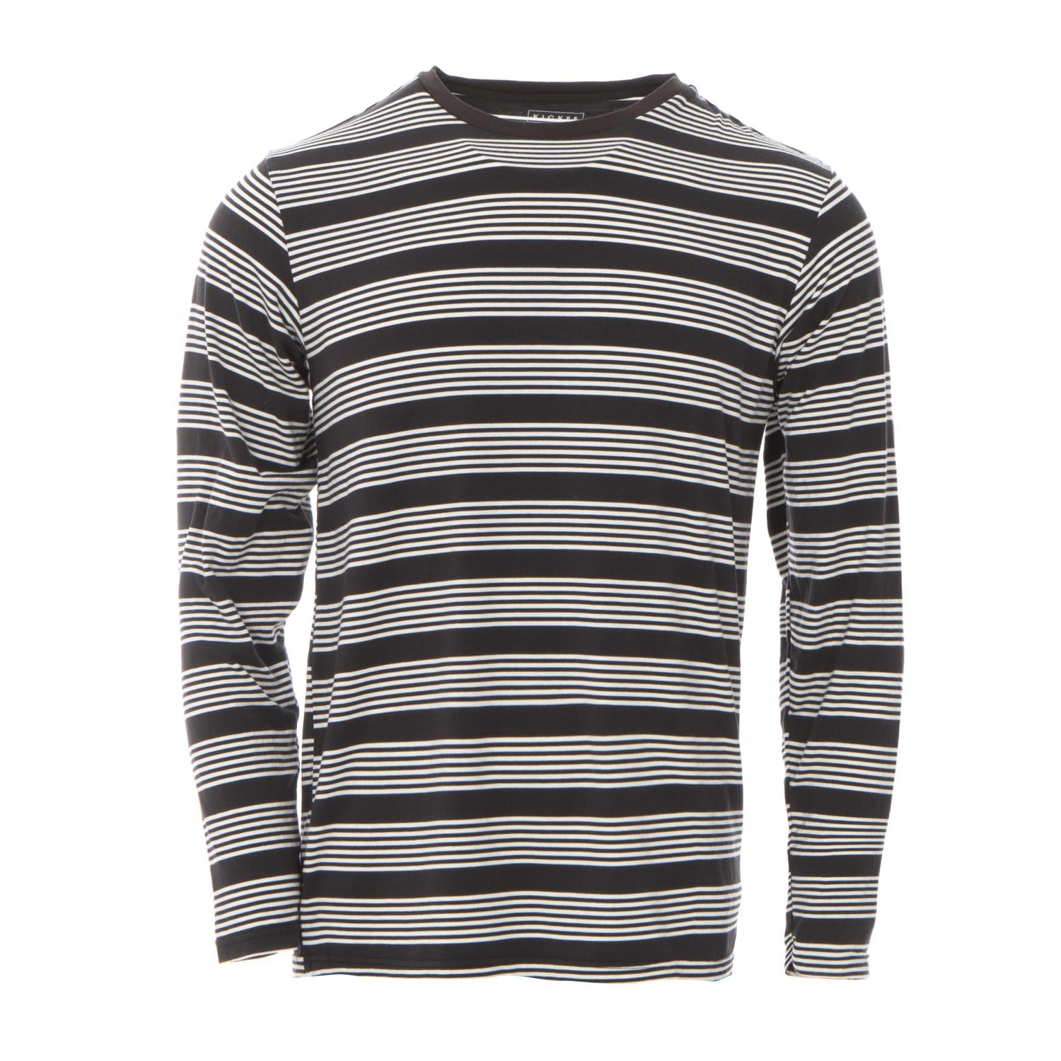 Men's Print Long Sleeve  Luxe Jersey Tee in Zebra Agriculture Stripe