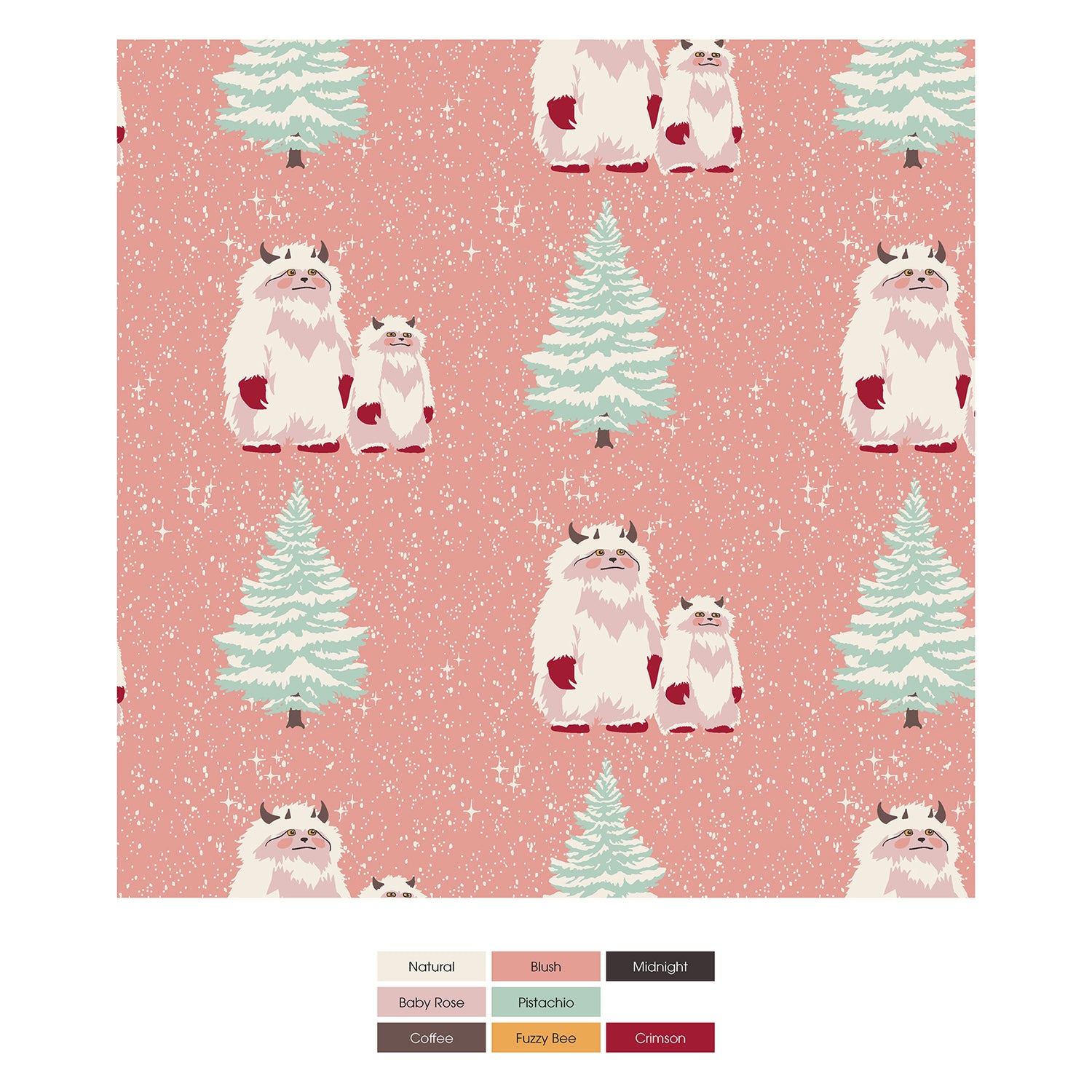 Print Footie with 2 Way Zipper in Blush Yeti