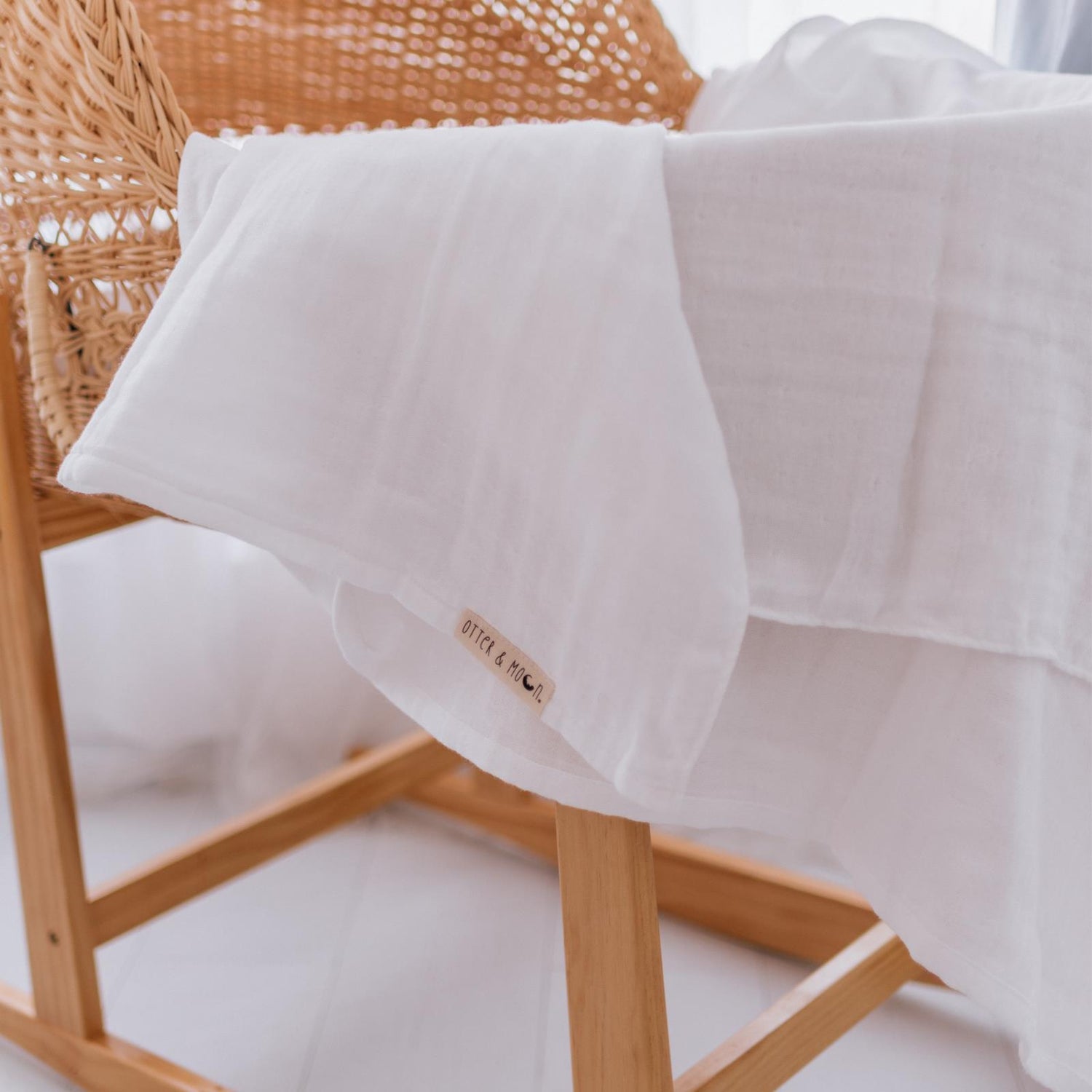 Soft Spun Cotton Muslin Swaddle 47 x 47 in Coconut Milk (360429)