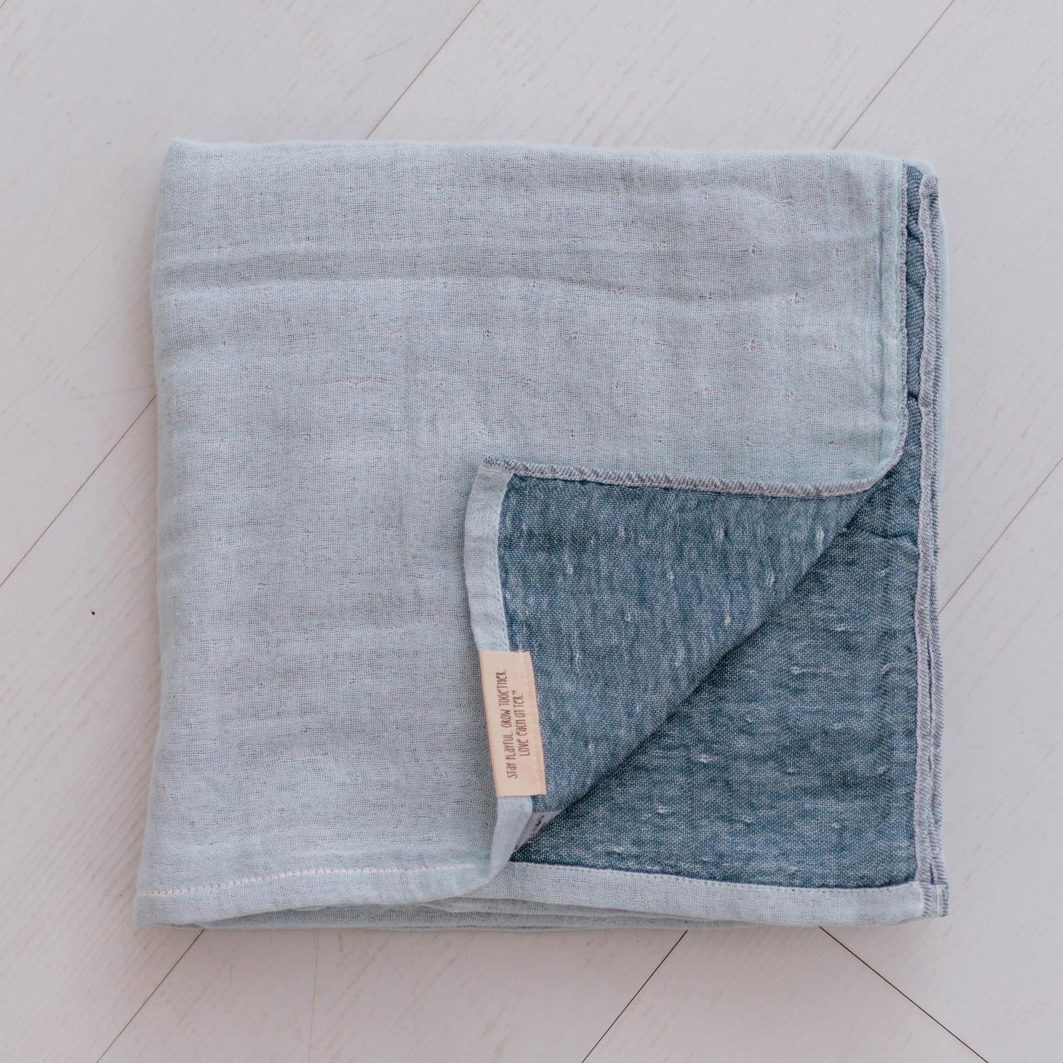 Soft Spun Cotton Muslin Swaddle 47 x 47 in Baby Blue/Ocean (360433)