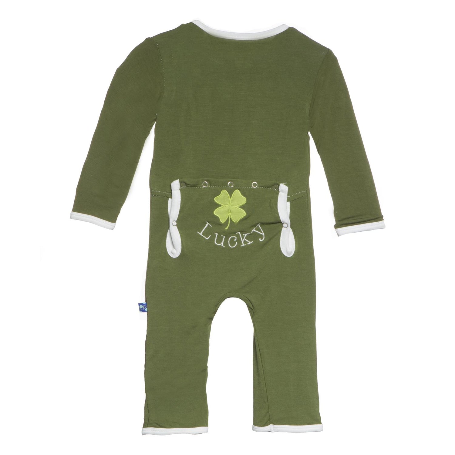 Holiday Applique Coverall in Moss Clover