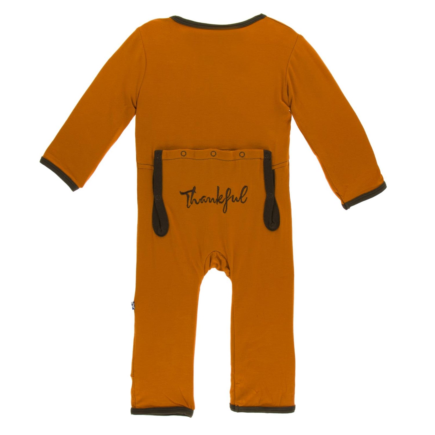 Holiday Applique Coverall in Harvest Thankful