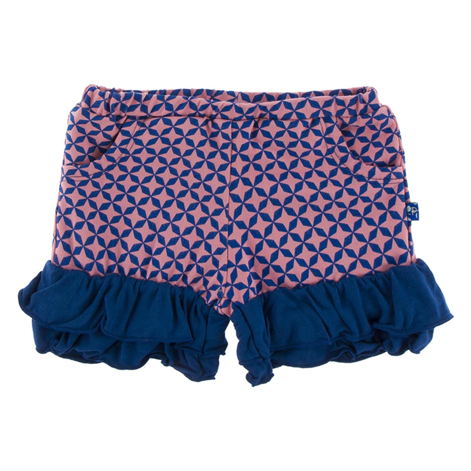 Print Luxe Double Ruffle Shorts in Desert Rose Taj Mahal