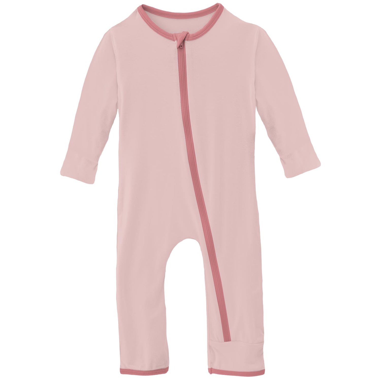 Applique Coverall with Zipper in Baby Rose Elephant Stripe (244486)