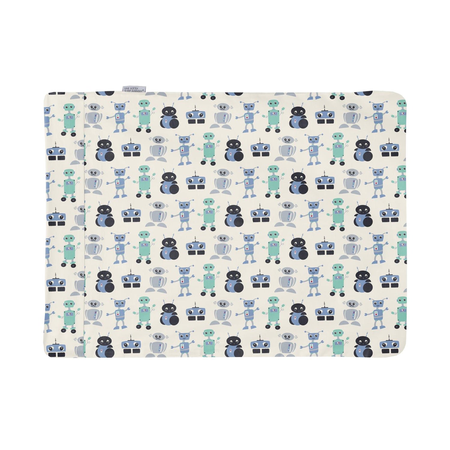 Print Foldover Pillowcase in Natural Robots