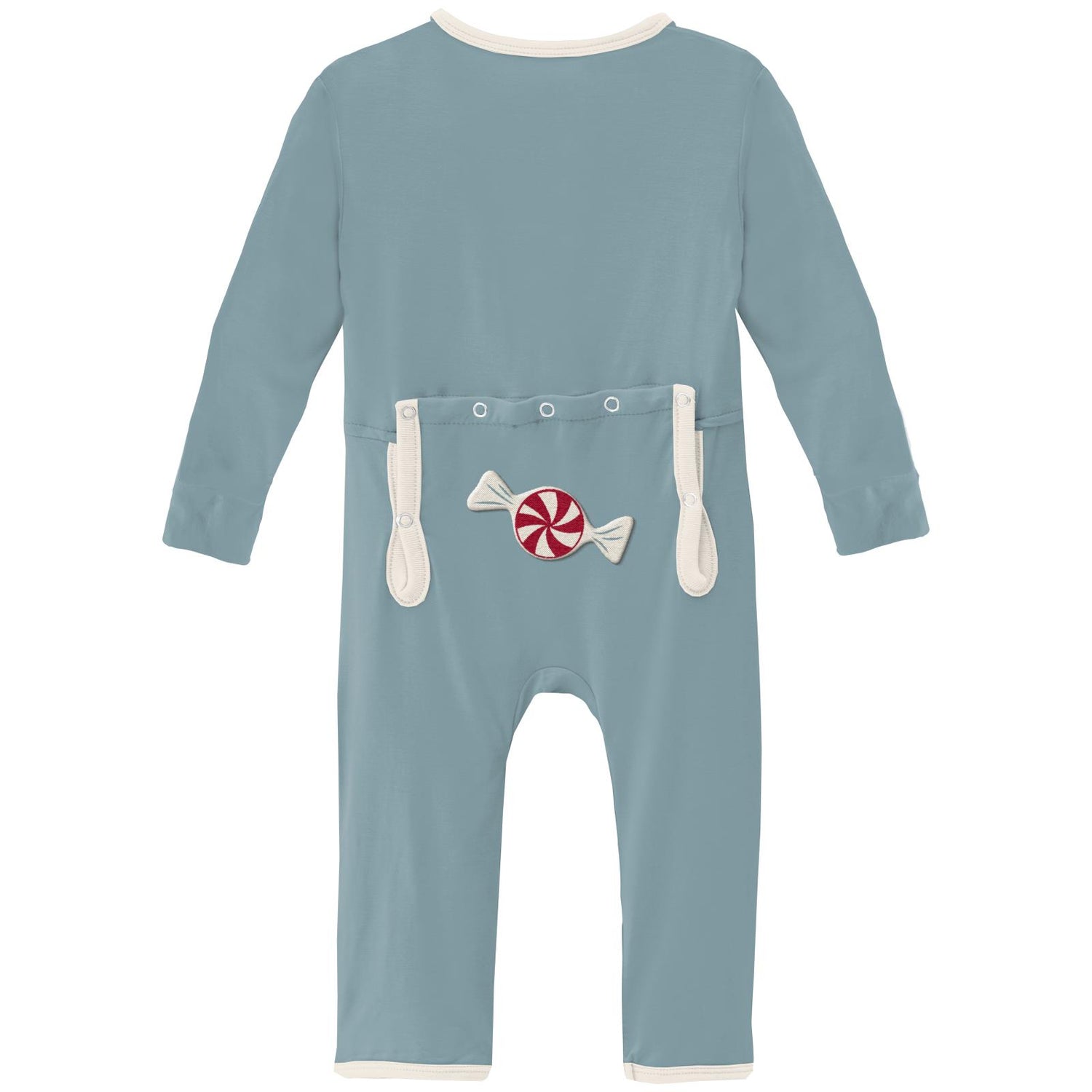 Applique Coverall with 2 Way Zipper in Stormy Sea Peppermint