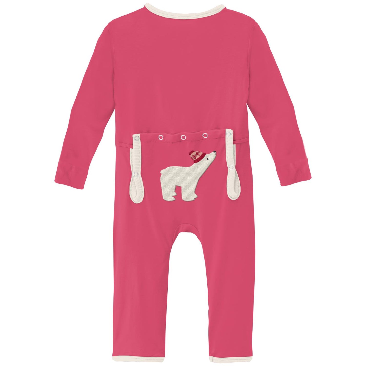 Applique Coverall with 2 Way Zipper in Winter Rose Polar Bear