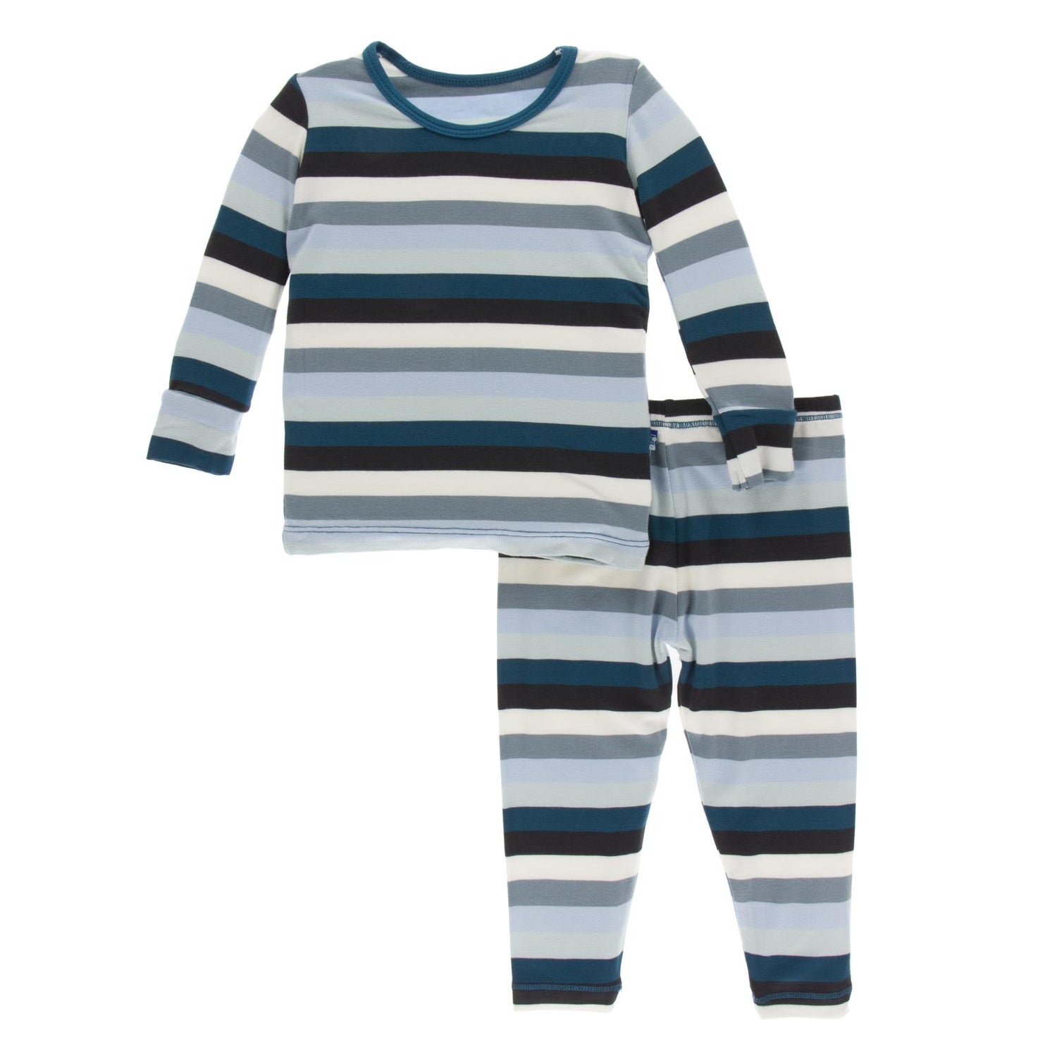 Print Long Sleeve Pajama Set in Meteorology Stripe (356277)