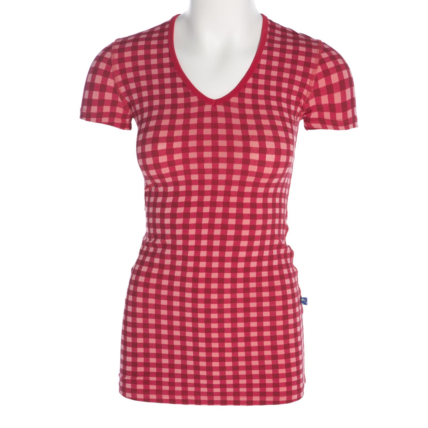 Print Short Sleeve One Tee in Flag Red Gingham