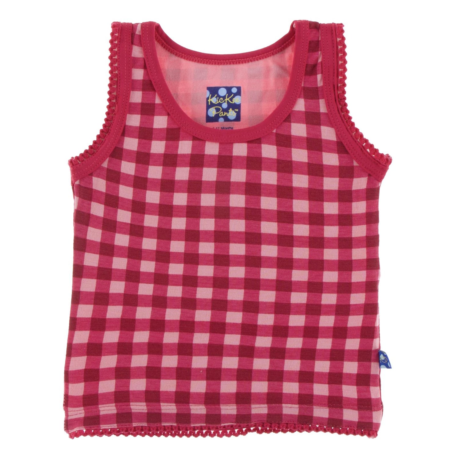 Print Undershirt Tank in Flag Red Gingham