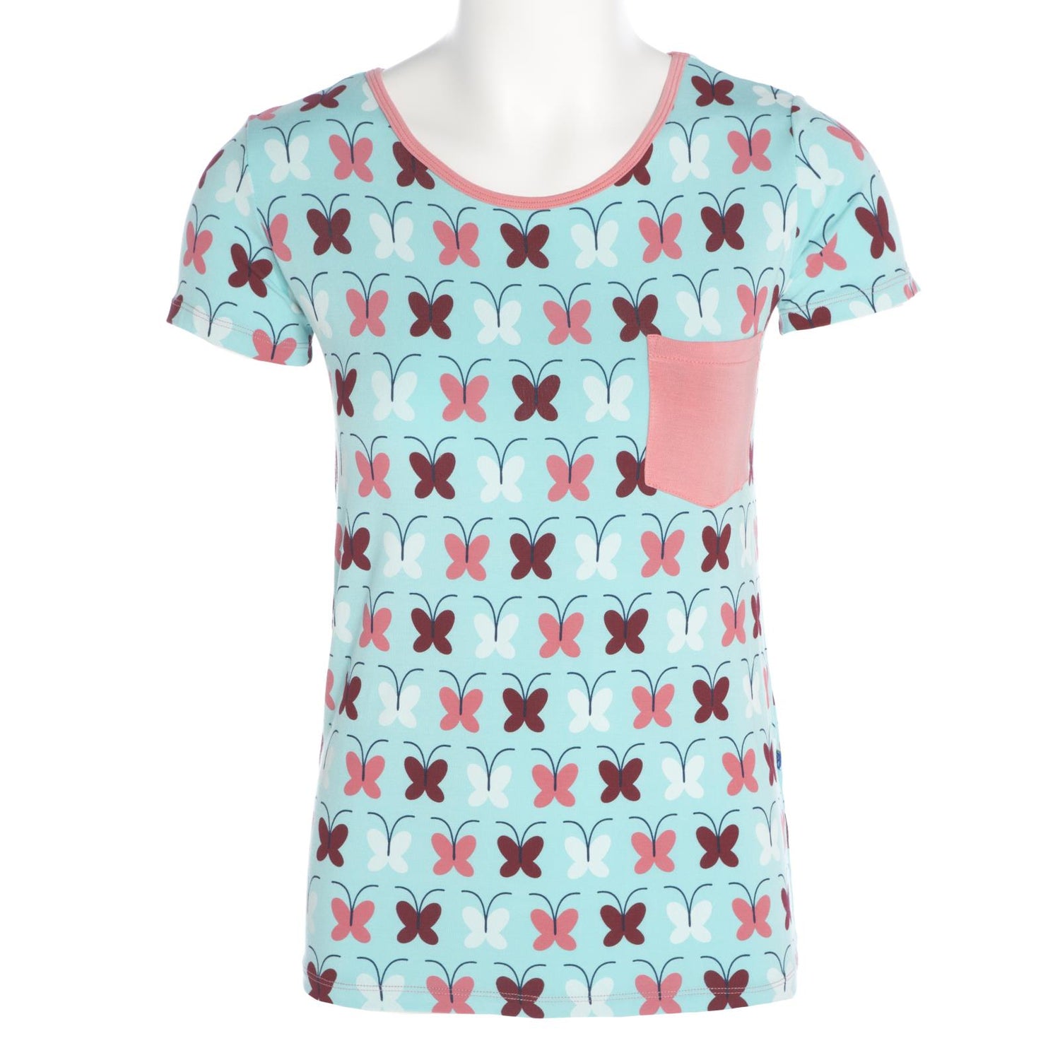 Print Short Sleeve Relaxed Tee with Pocket in Tallulah's Butterfly