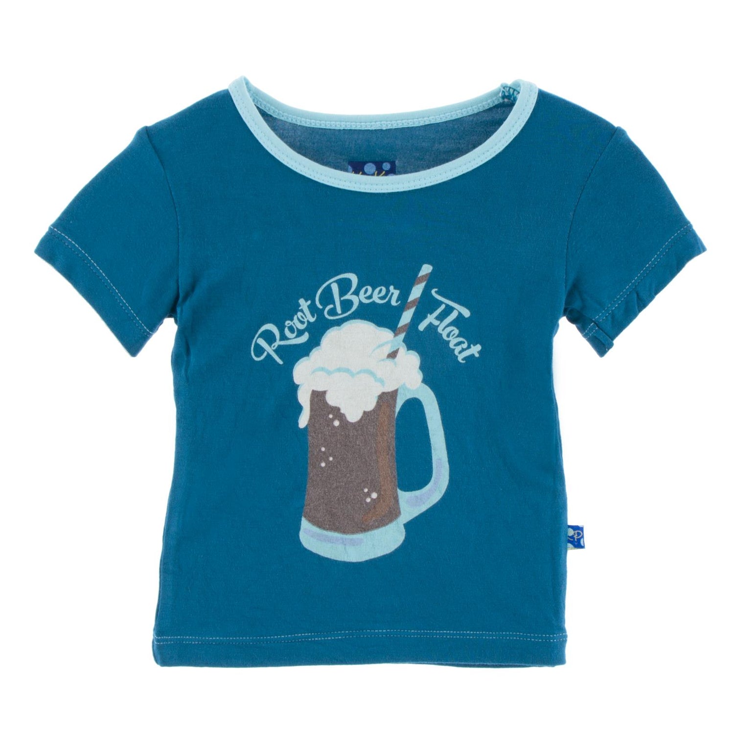 Short Sleeve Piece Print Tee in Root Beer Float