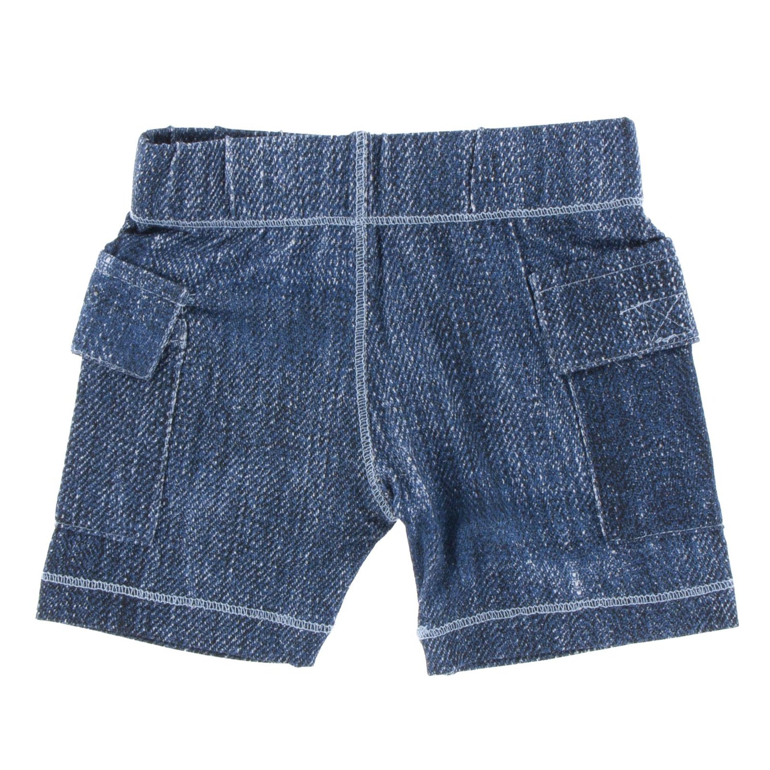 Print Cargo Short in Denim