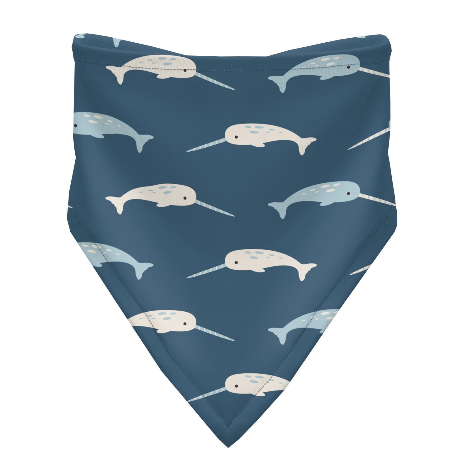 Print Bandana Bib in Deep Sea Narwhal