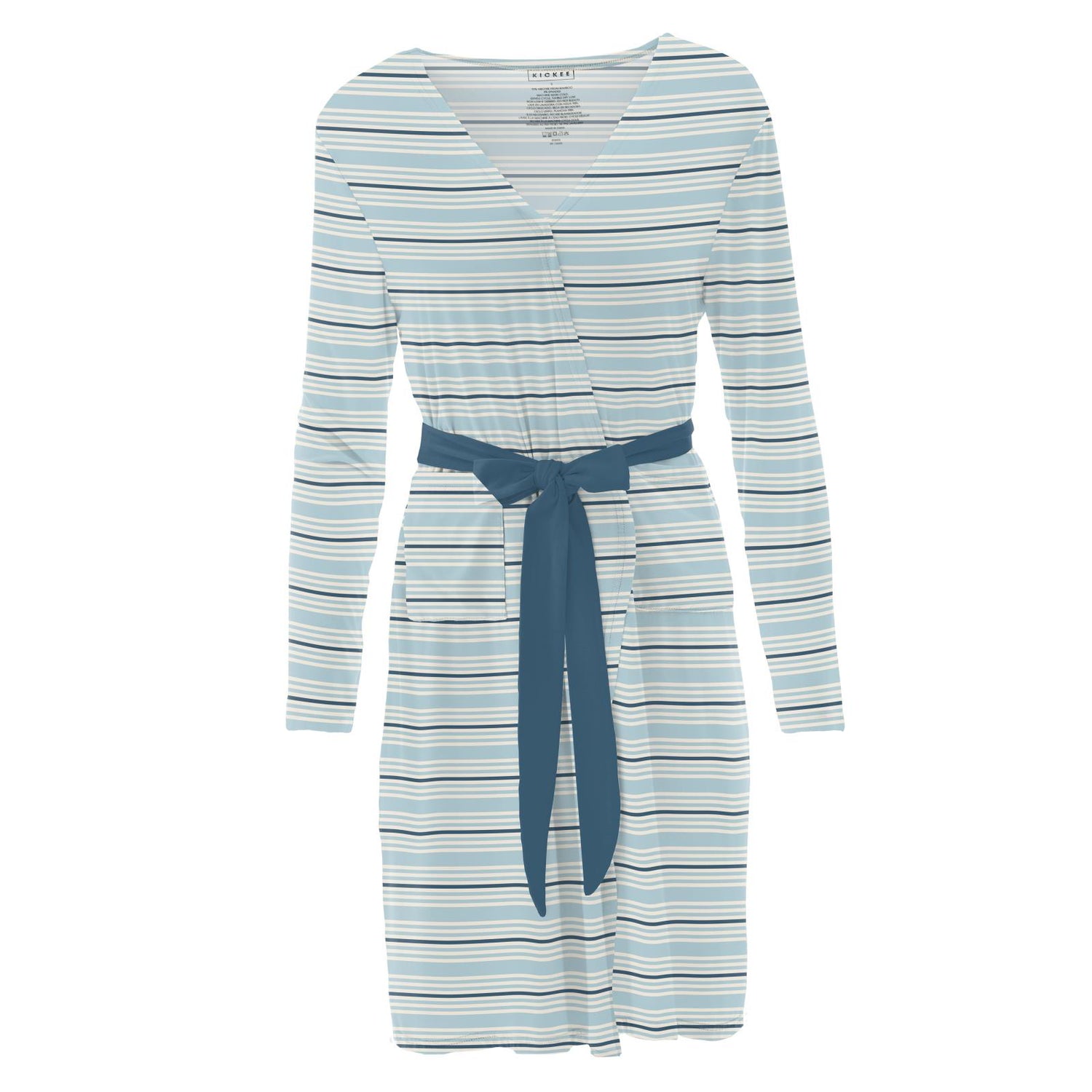 Women's Print Mid Length Lounge Robe in Jetsam Stripe