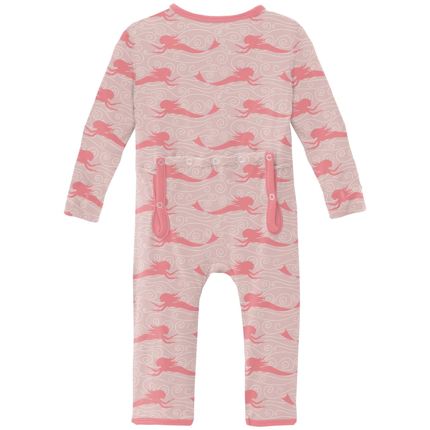 Print Coverall with 2 Way Zipper in Baby Rose Mermaid