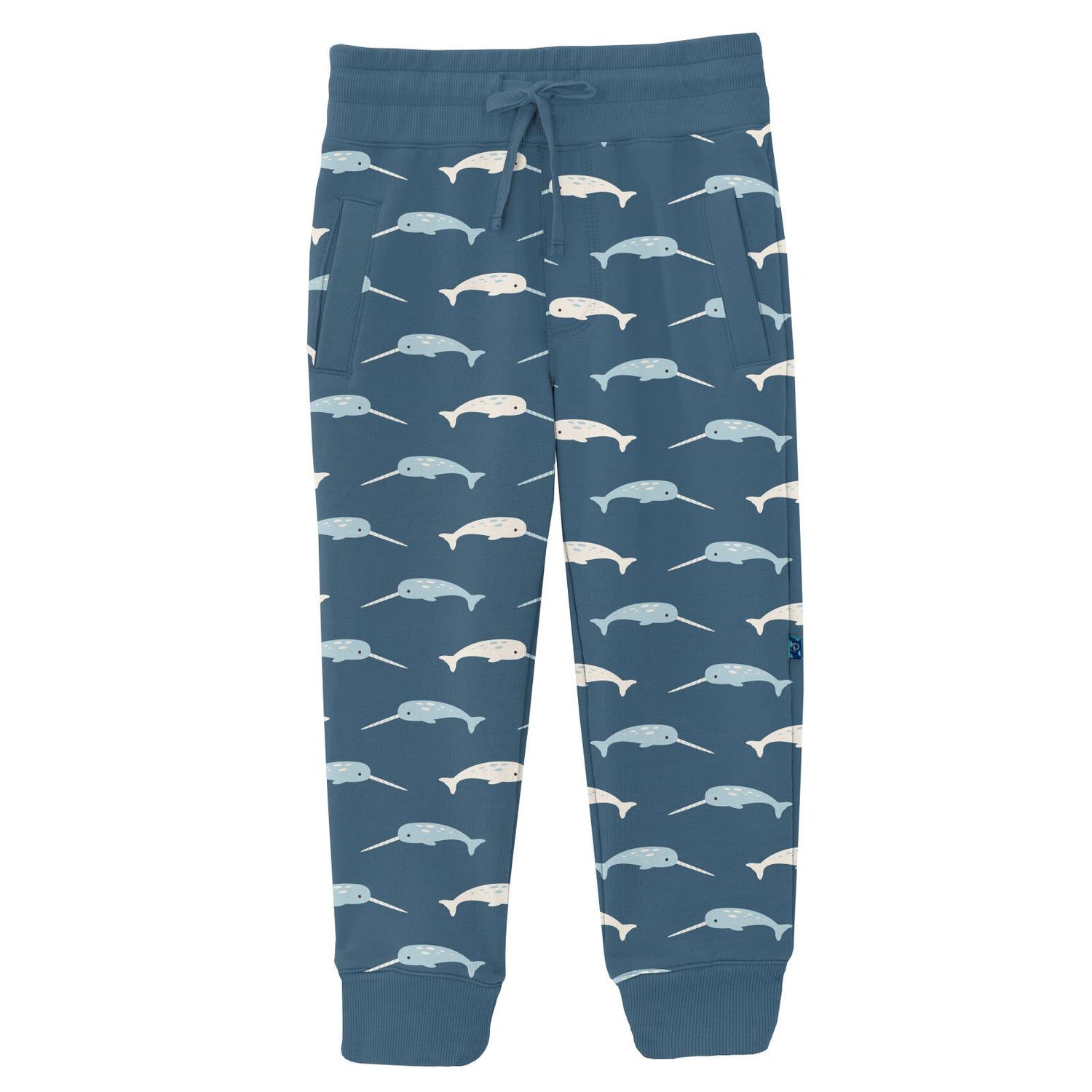 Print Fleece Joggers in Deep Sea Narwhal