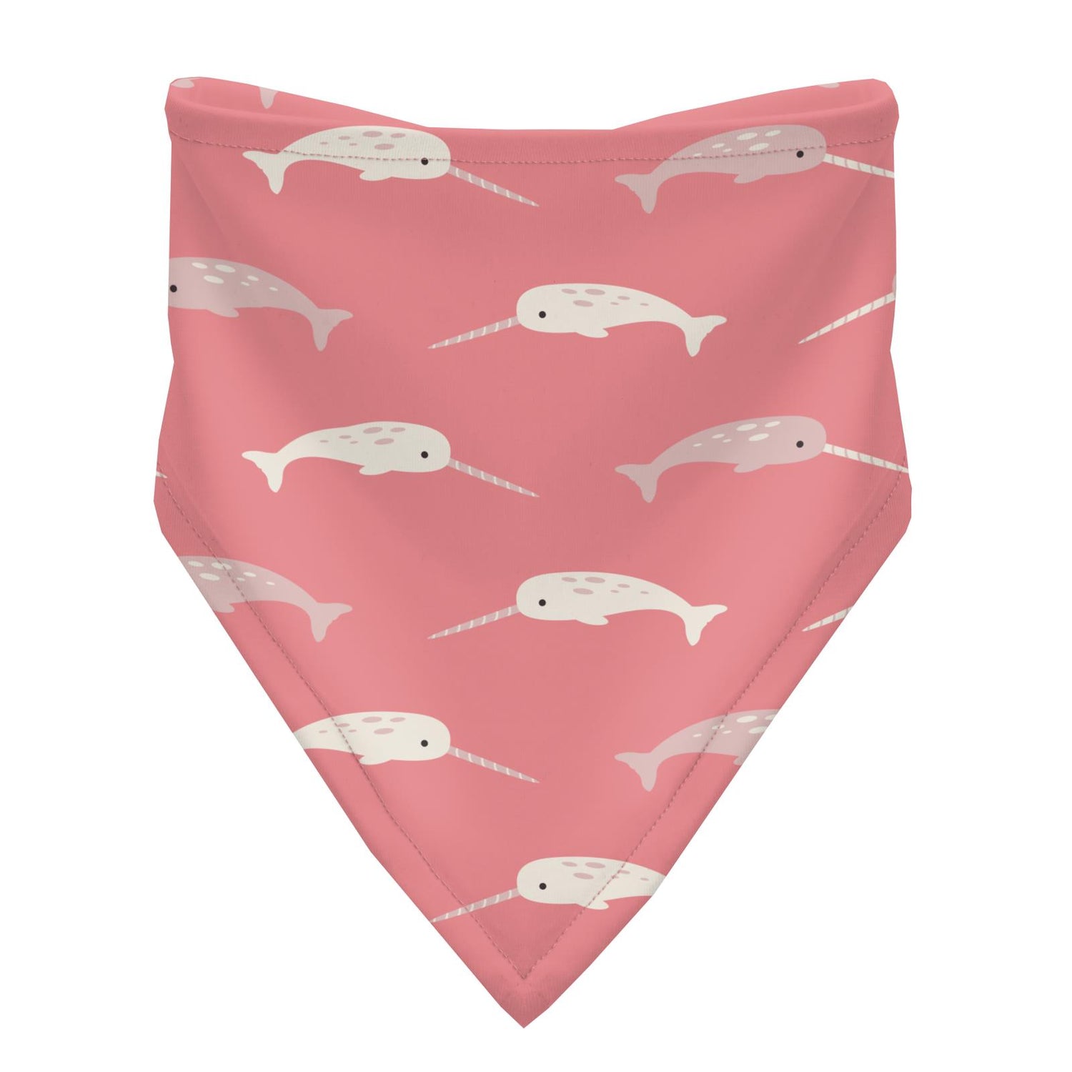 Print Bandana Bib in Strawberry Narwhal