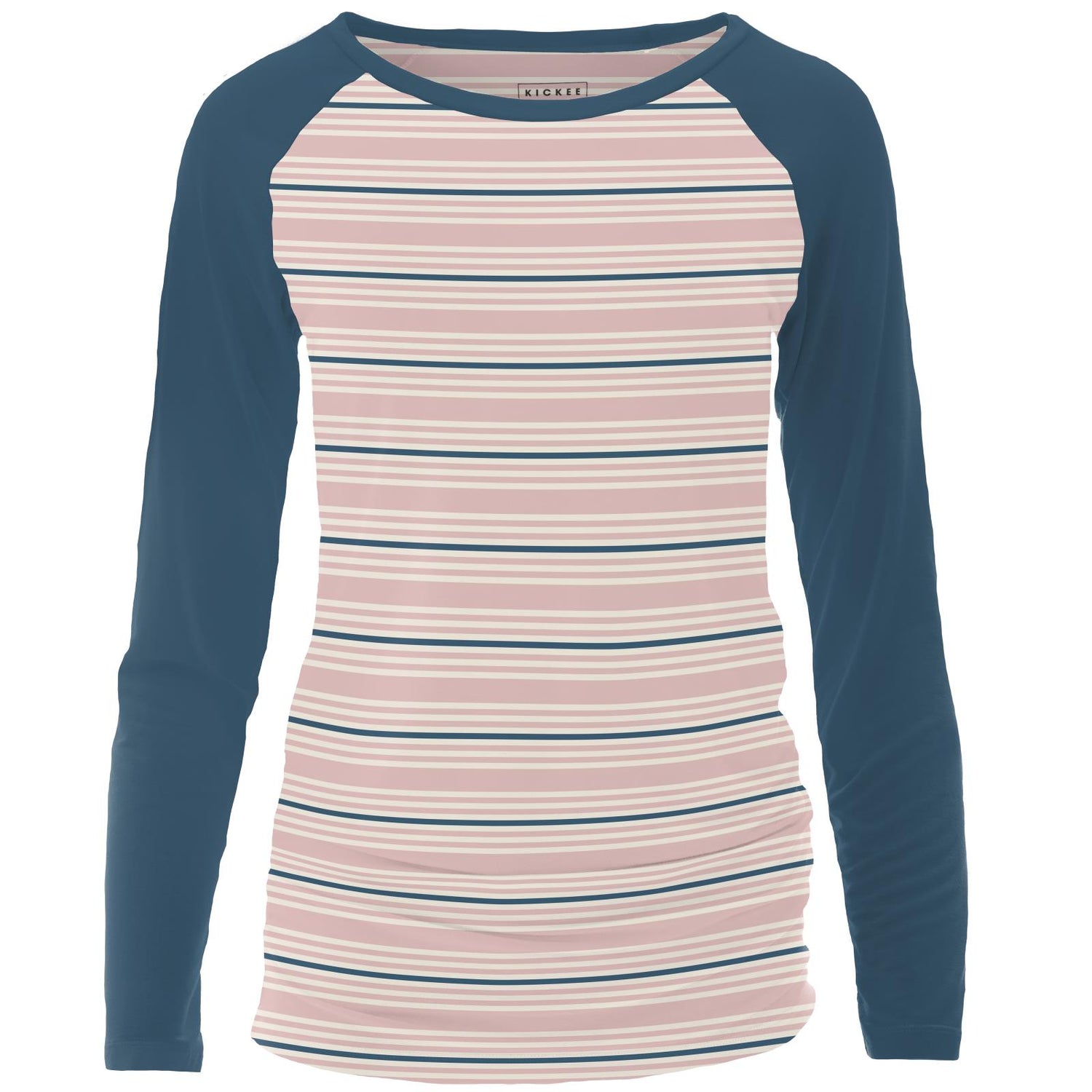 Women's Print Long Sleeve Raglan Maternity Tee in Flotsam Stripe