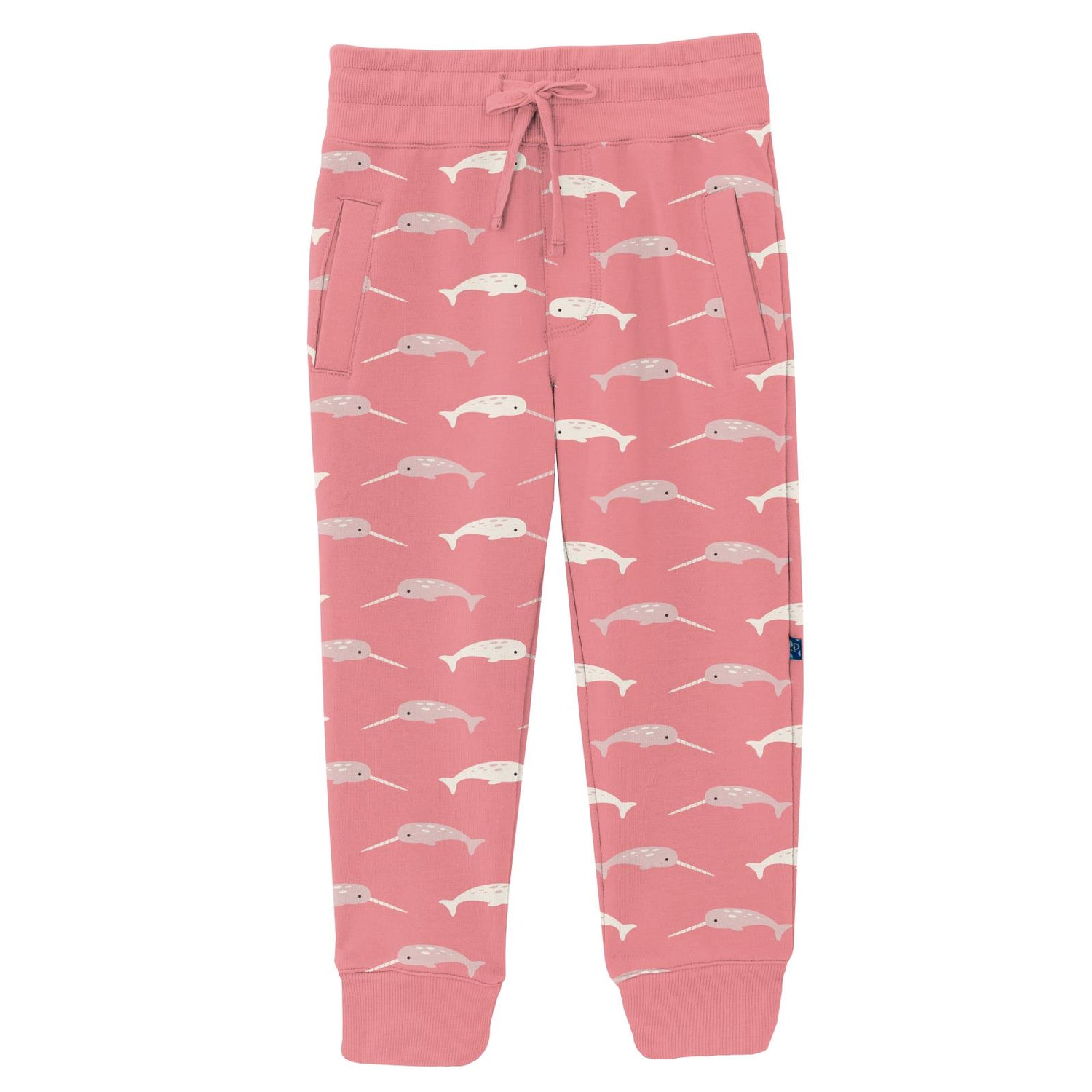 Print Fleece Joggers in Strawberry Narwhal