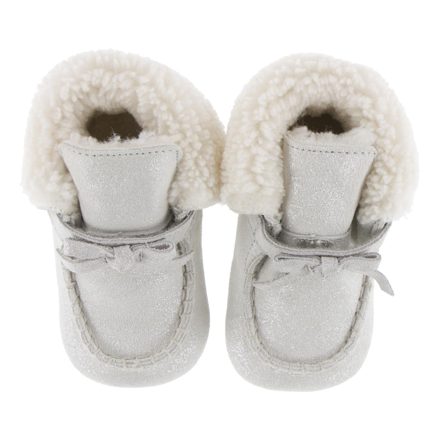 Infant Slip on Booties in Silver