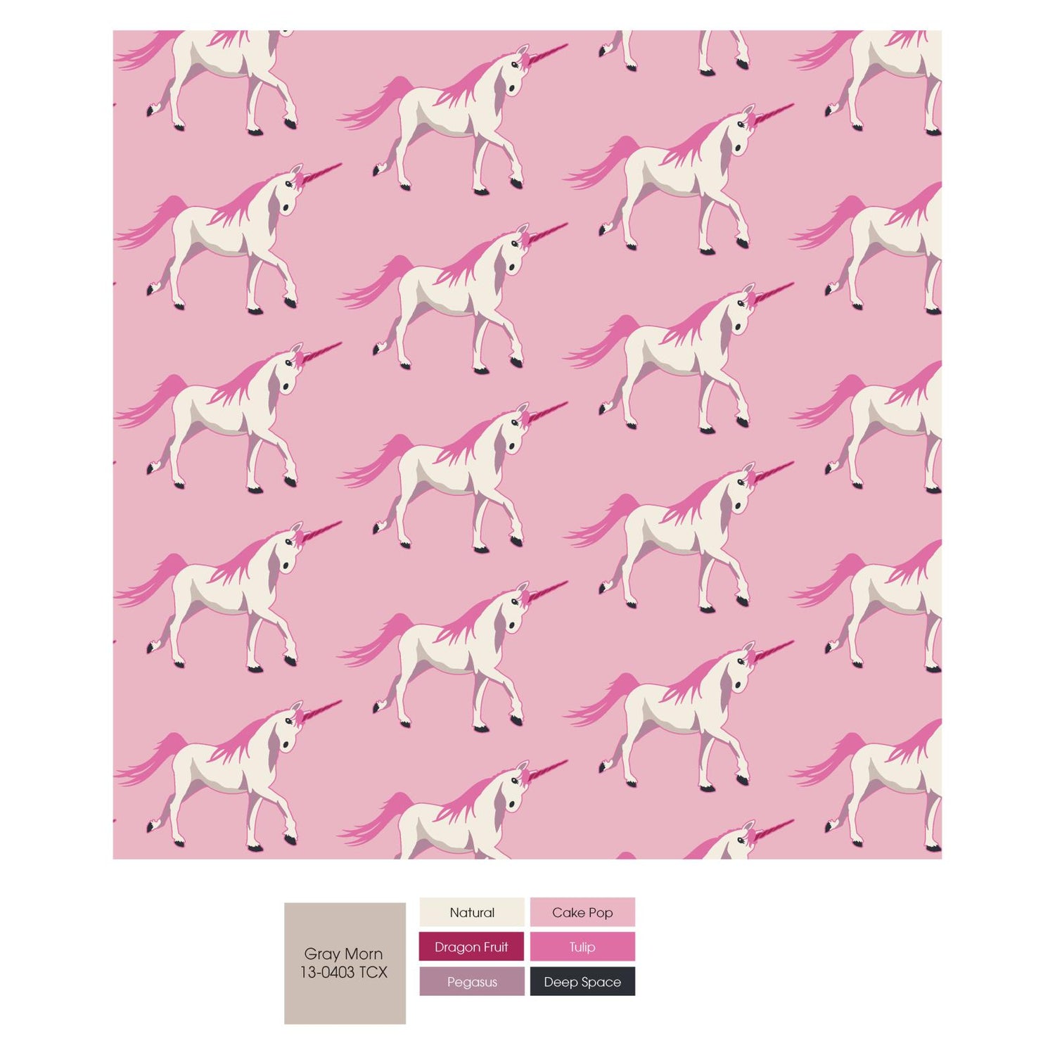 Print Burp Cloth Set of 2 in Natural & Cake Pop Prancing Unicorn