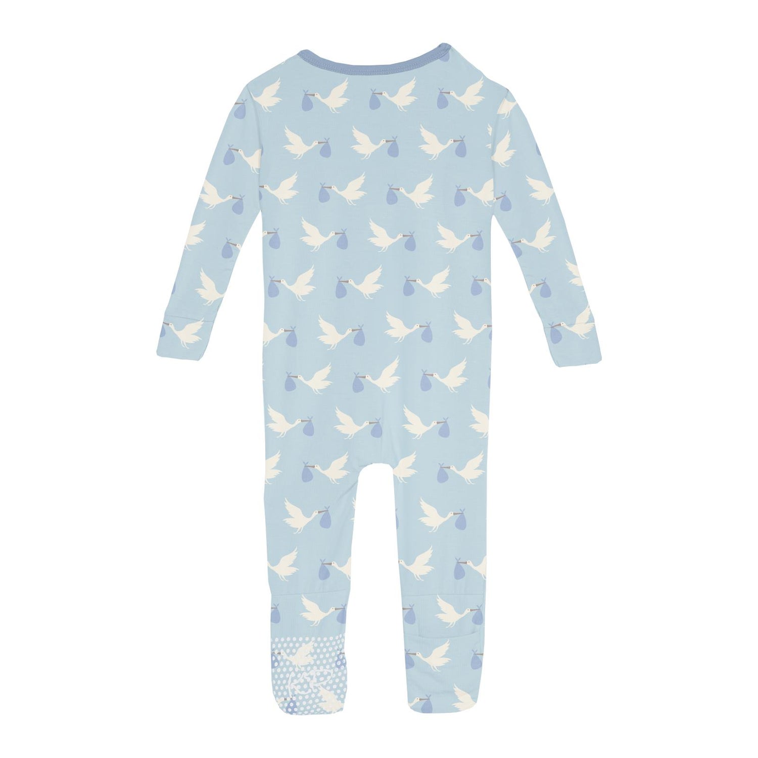 Print Convertible Sleeper with Zipper in Spring Sky Stork